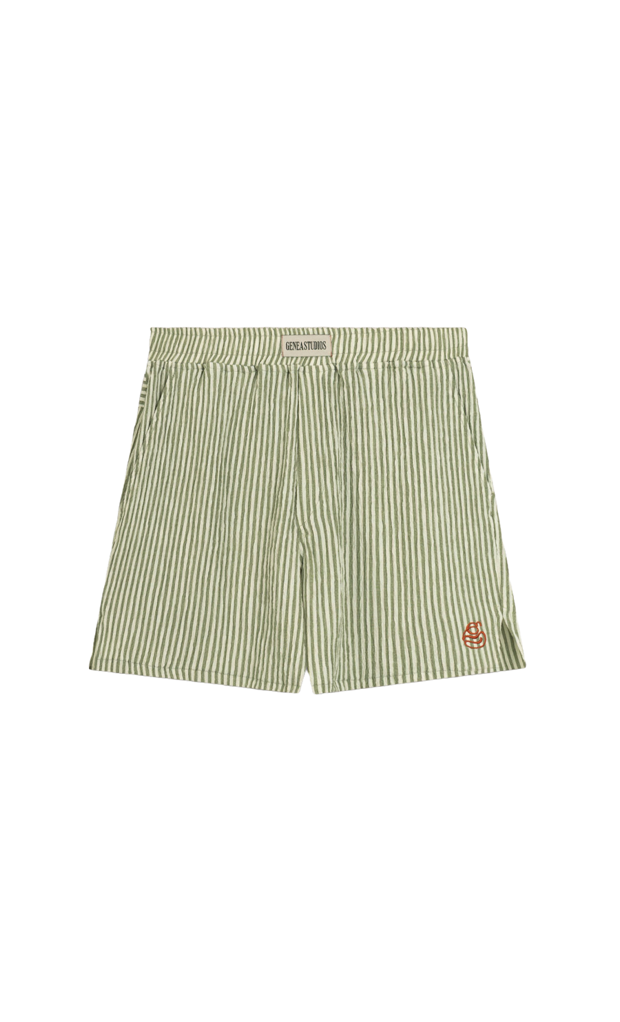 Green Crinkle Striped Short