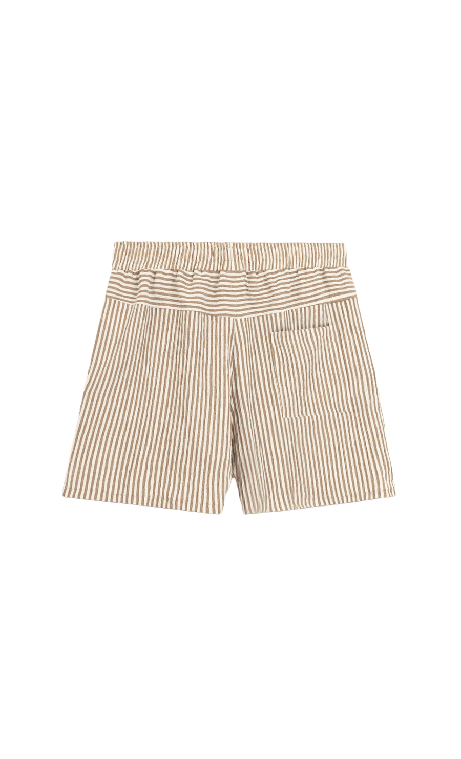 Beige Crinkle Striped Short