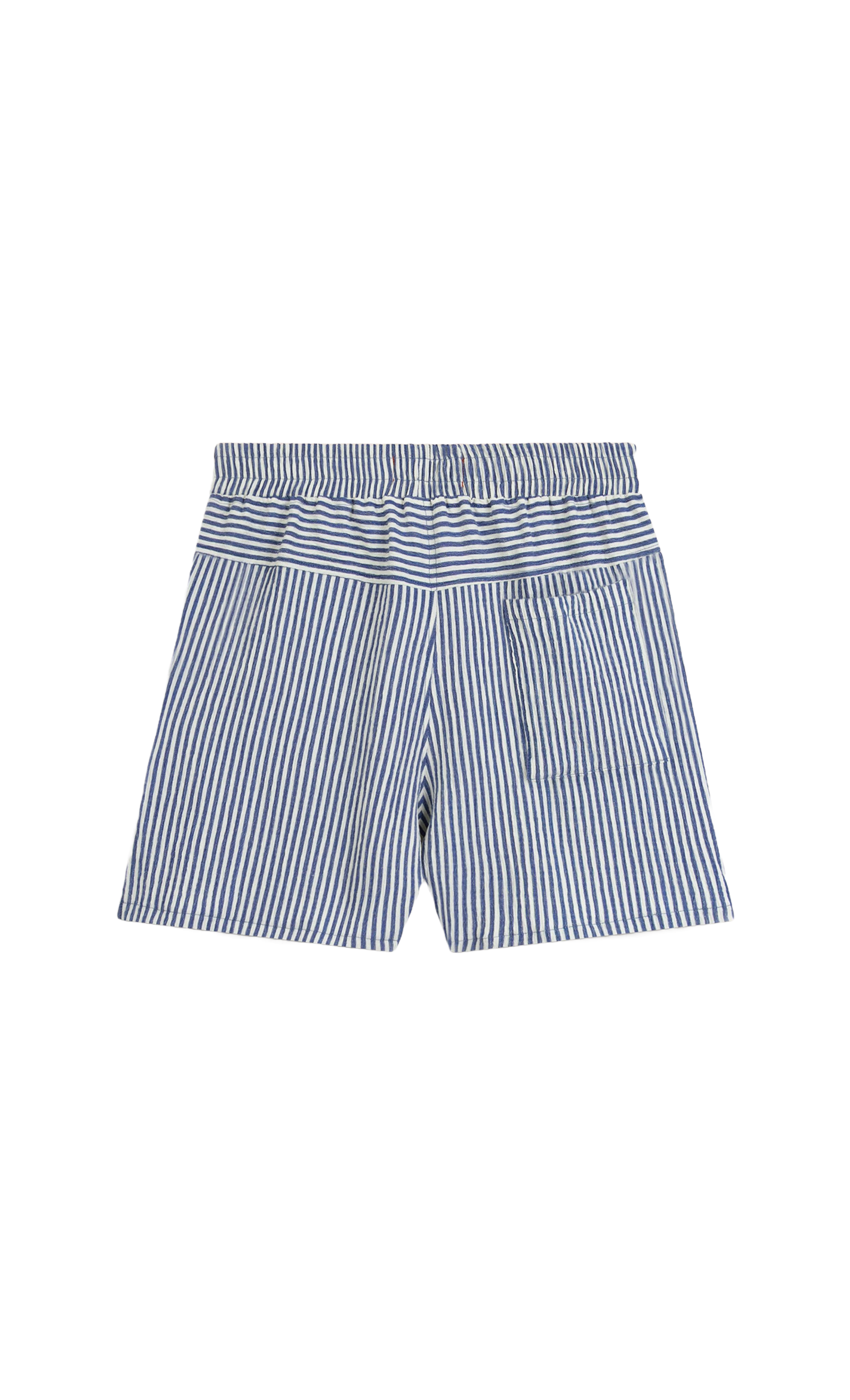 Blue Crinkle Striped Short