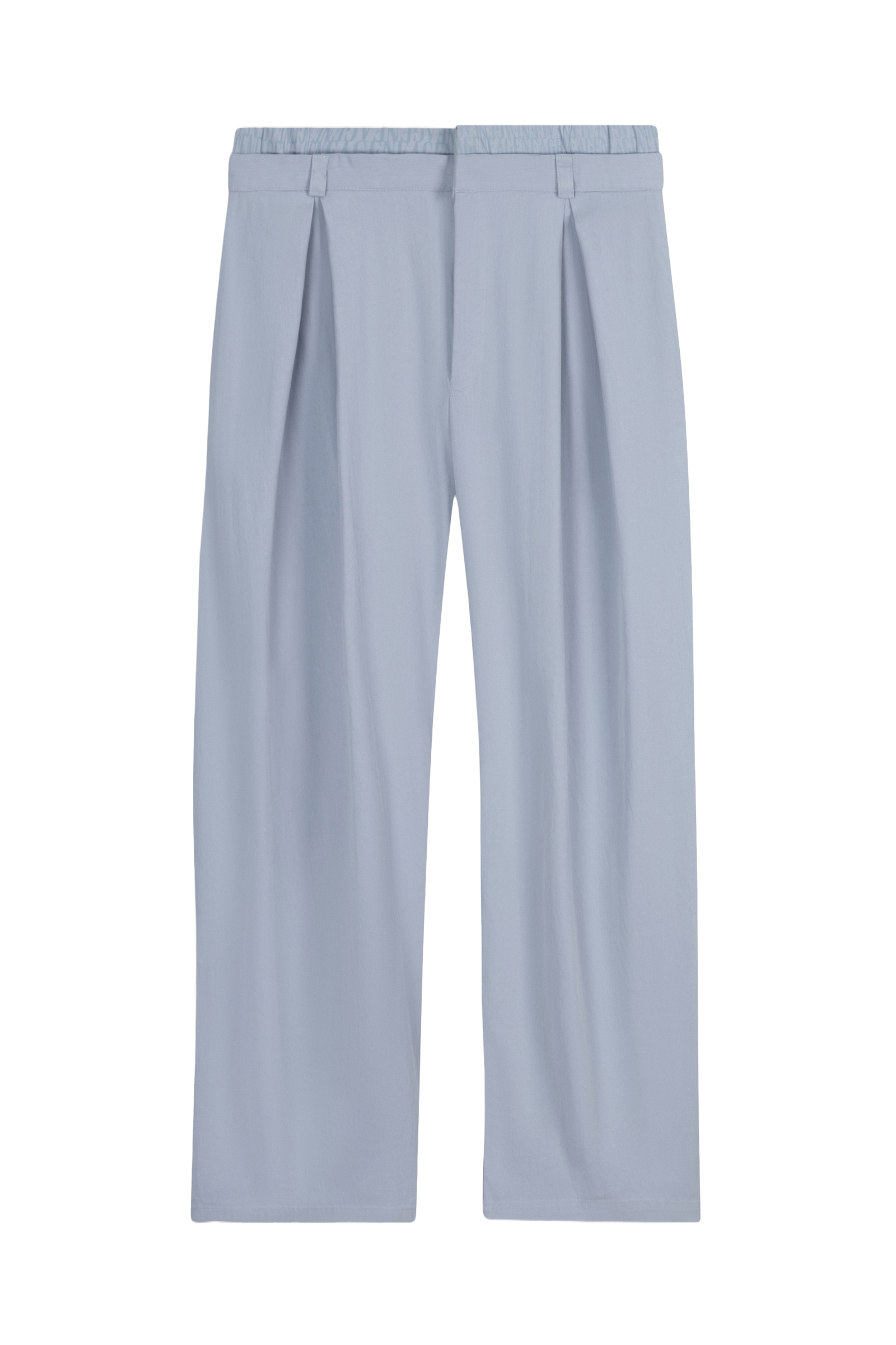 Light Blue Double-Waist Wide-Leg Pants