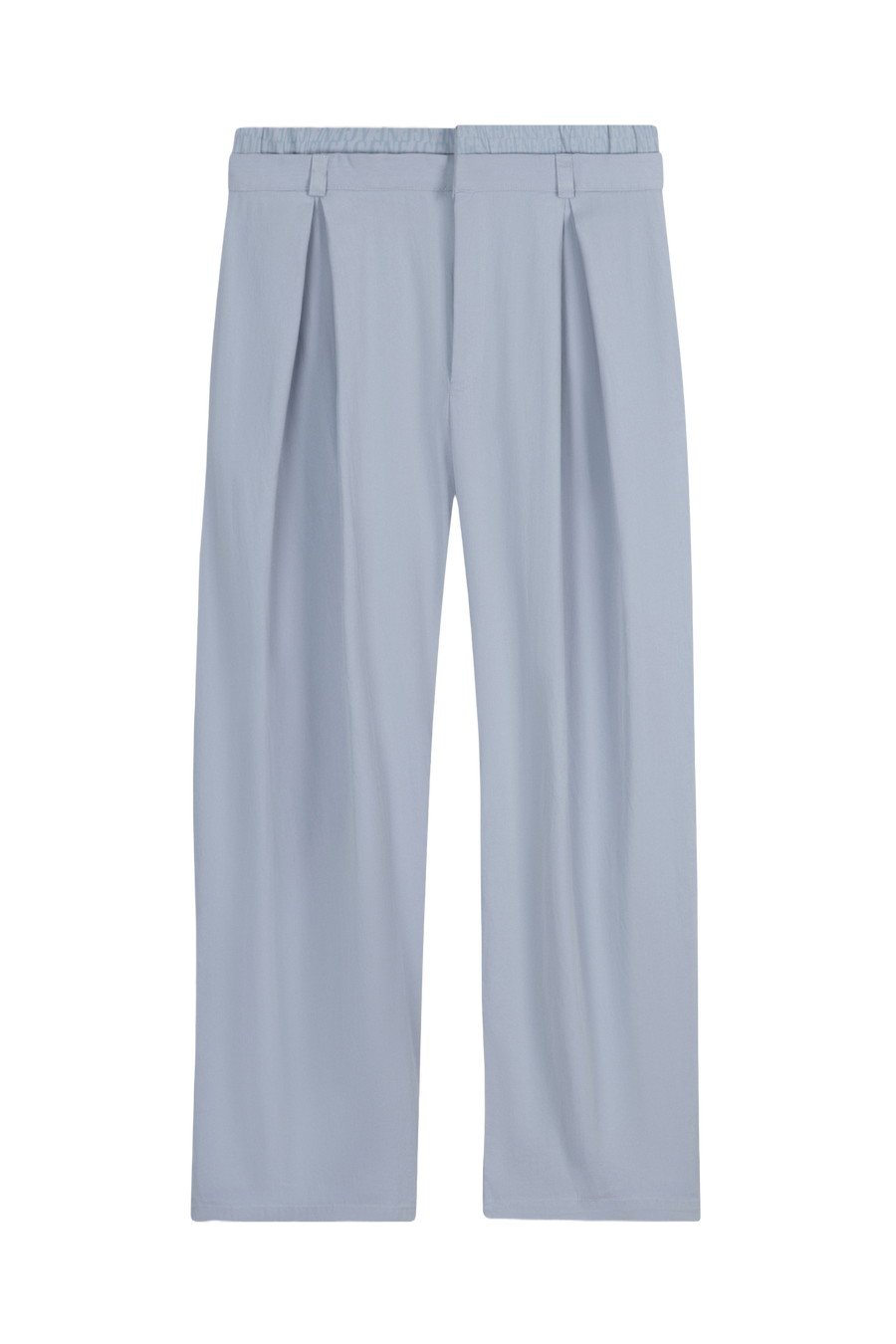 Light Blue Double-Waist Wide-Leg Pants