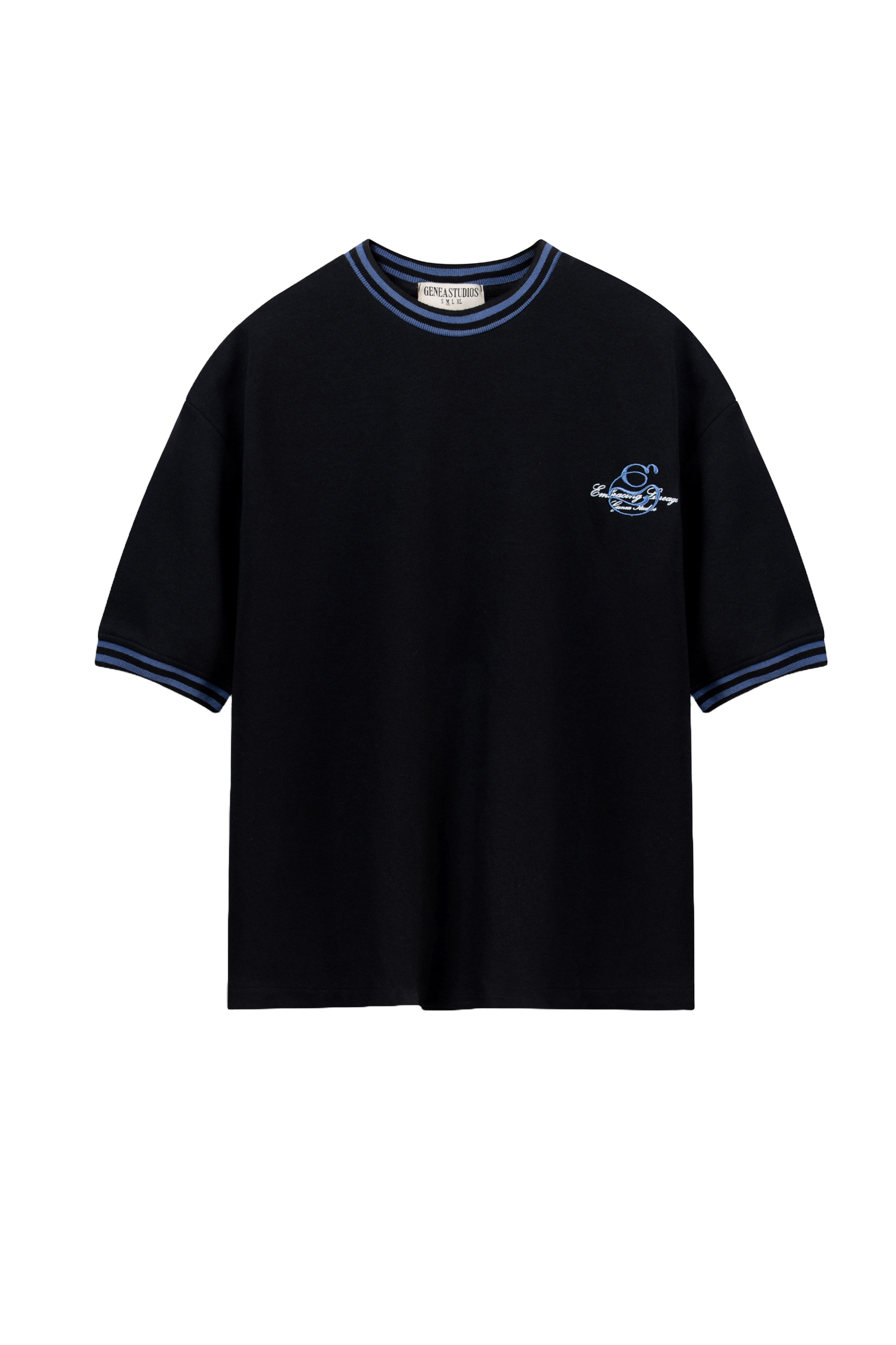 Black Contrast Collar Boxy T-Shirt