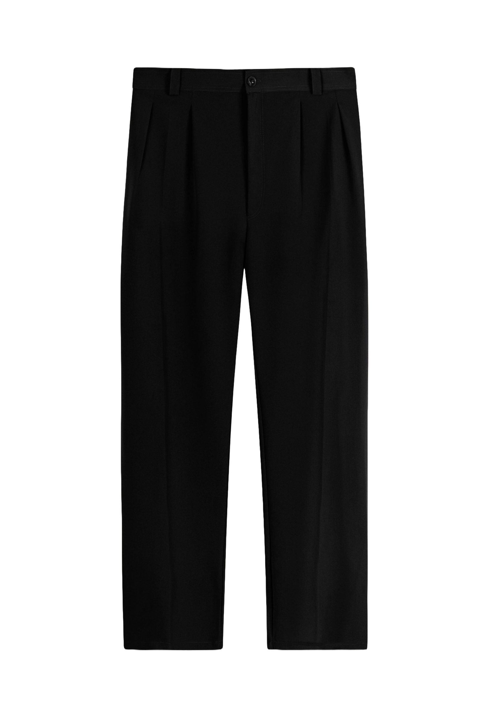 Black Pleated Relaxed Pants