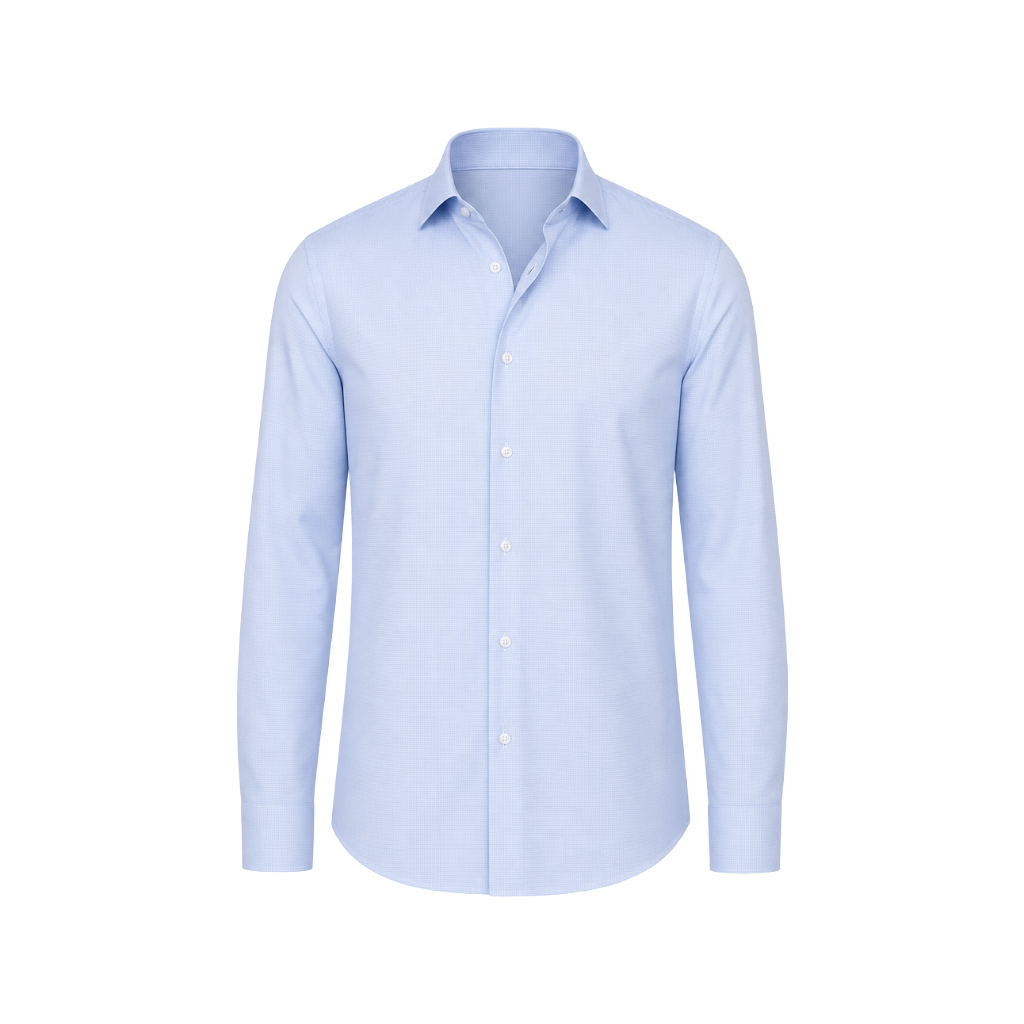 Light Blue Micro Houndstooth Shirt