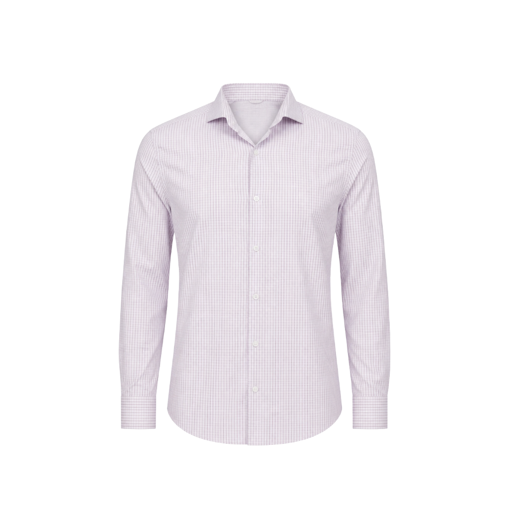 Purple Check Fine Poplin Shirt