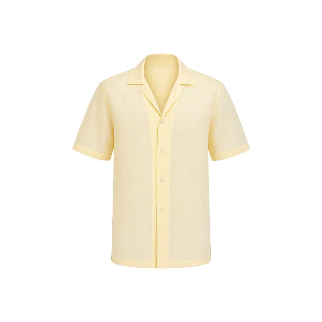 Yellow Linen Shirt - Half Sleeve