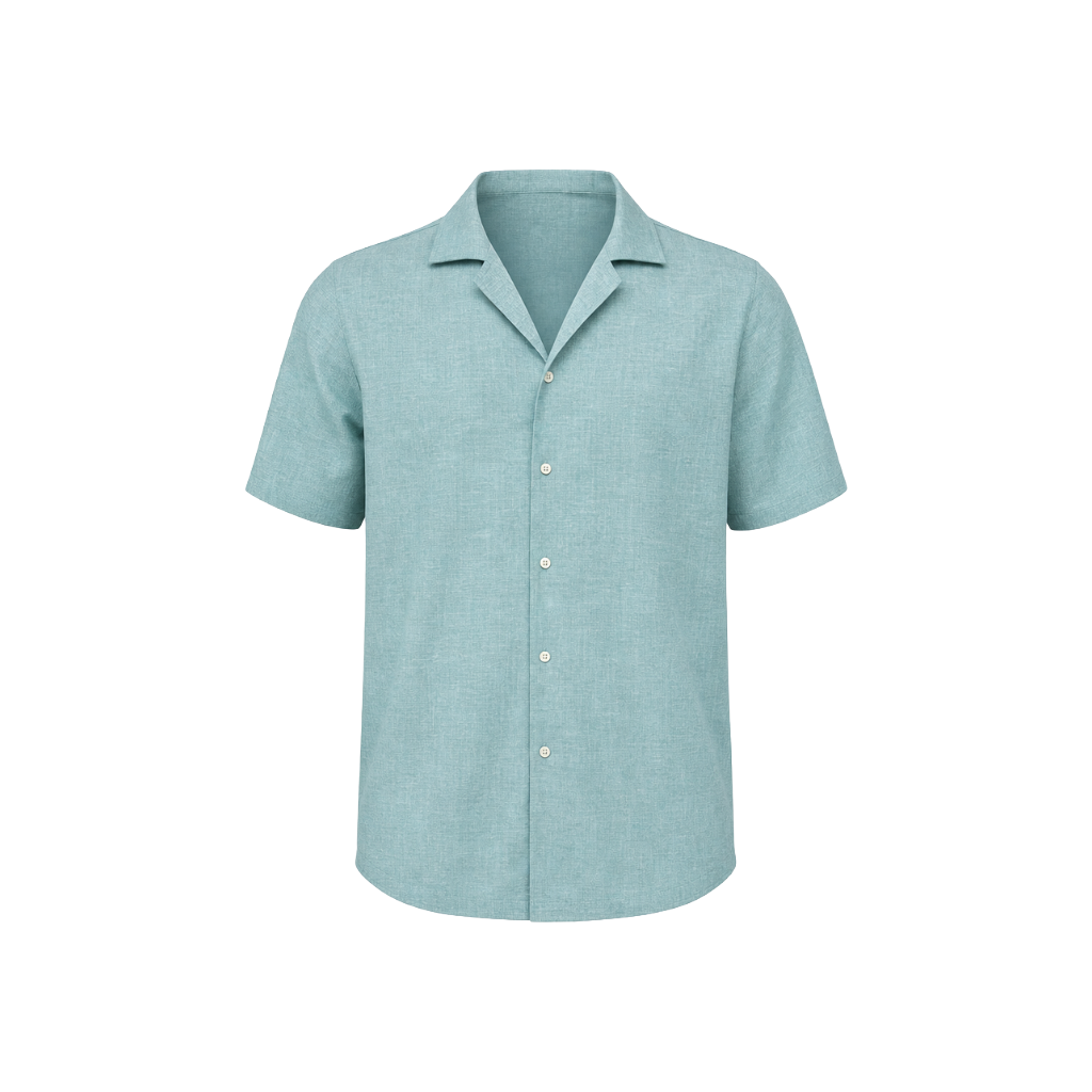 Green Linen Shirt - Half Sleeve