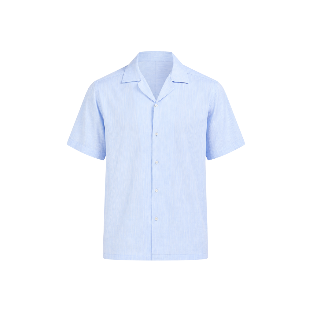 Light Blue Linen Shirt - Half Sleeve