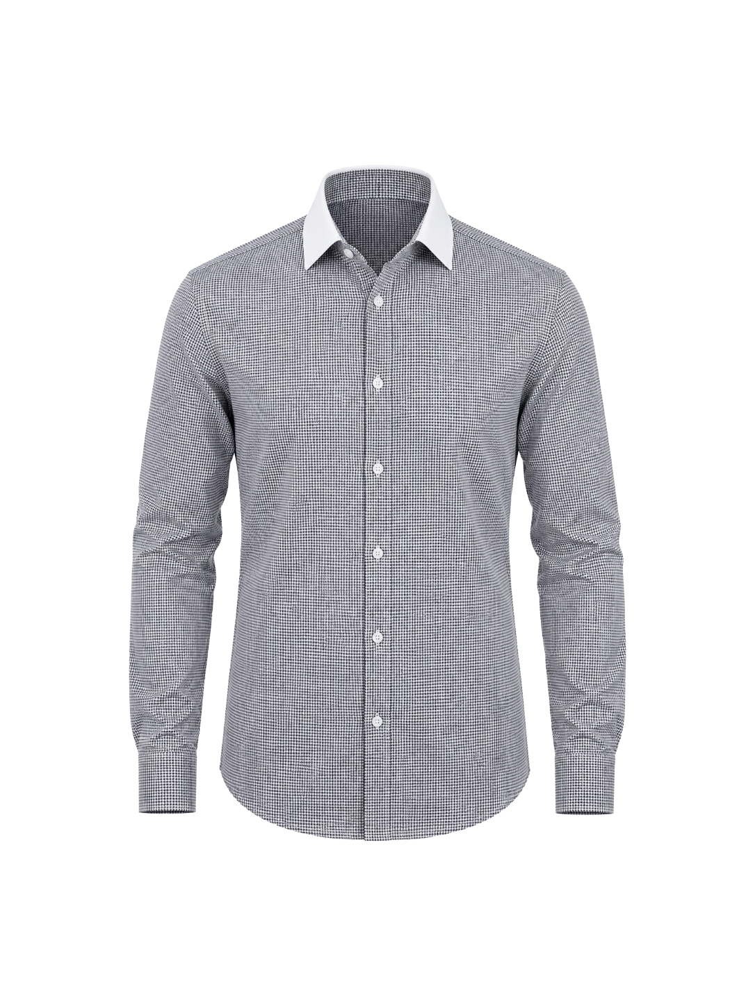 Houndstooth White Collar Shirt