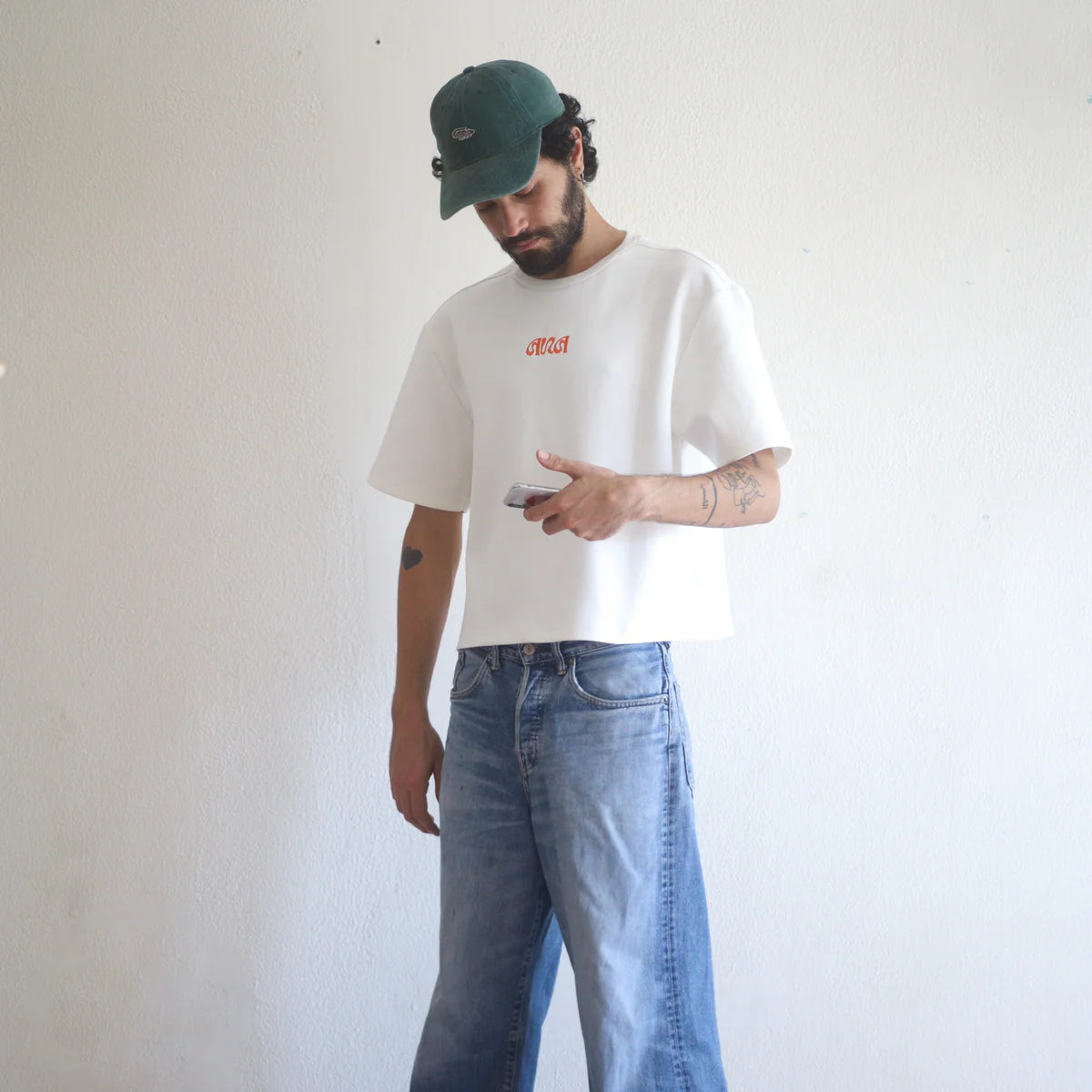 Boxy Cropped Tee - Ivory - image 2