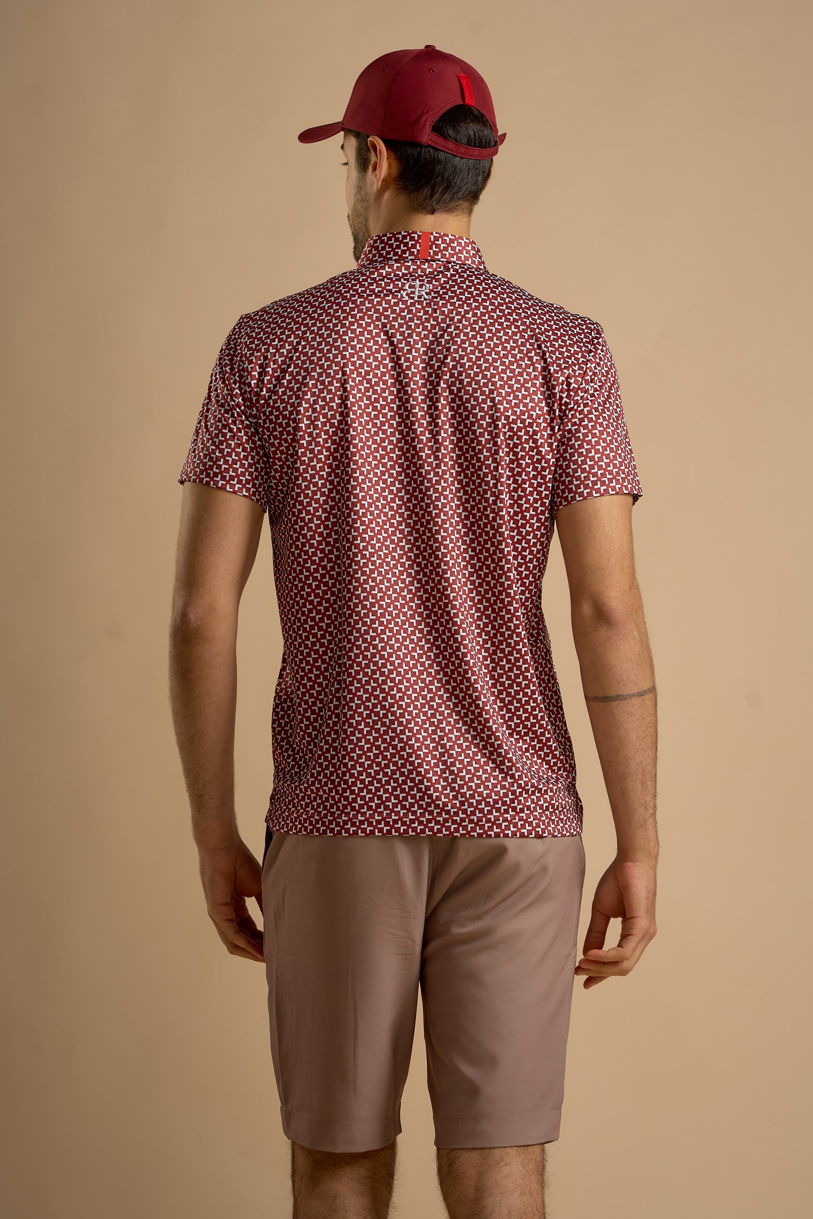 Eagle Fabric Collar Polo - Crimson Grid - image 2