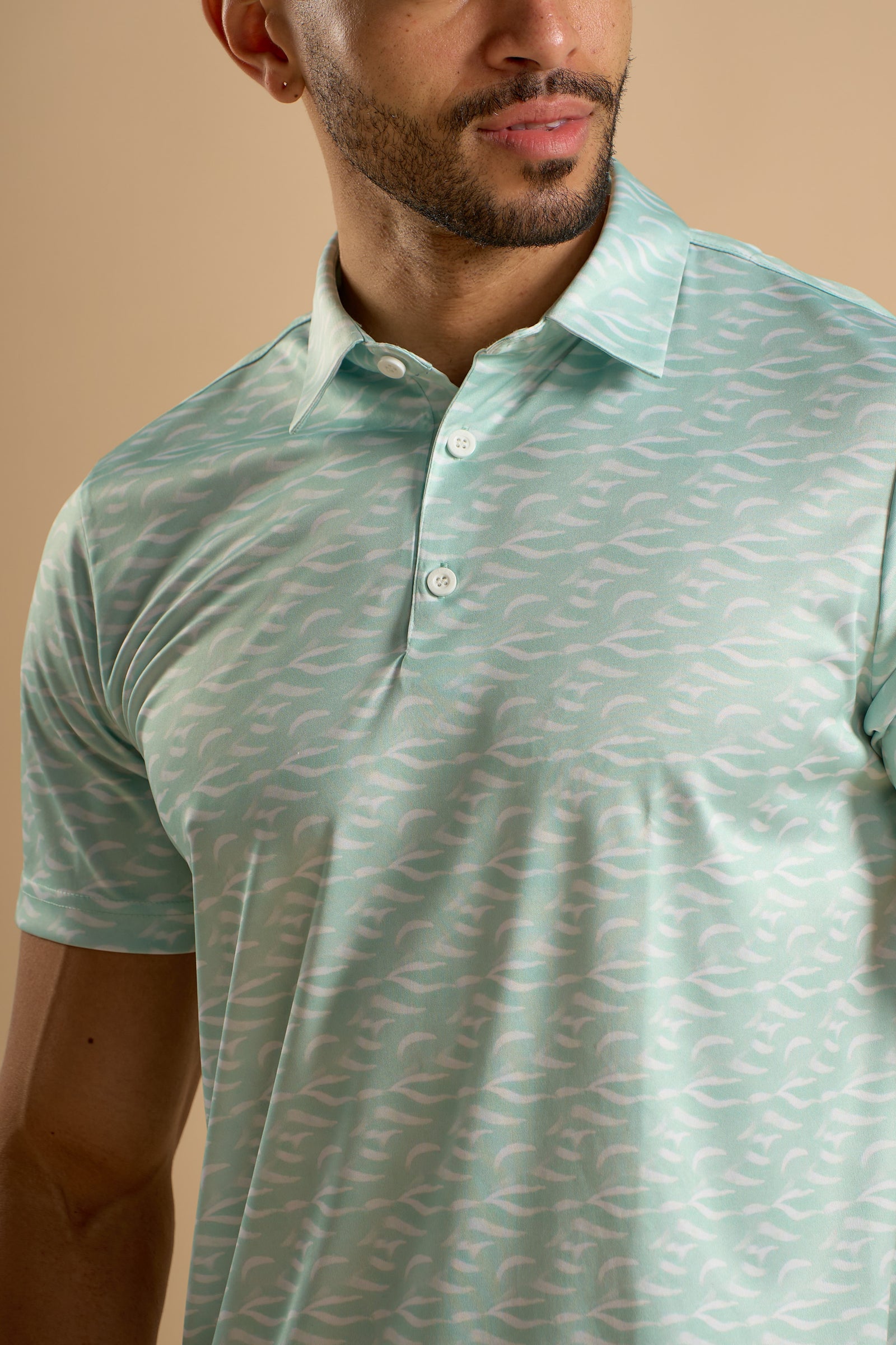 Eagle Fabric Collar Polo - Current Mint - image 1