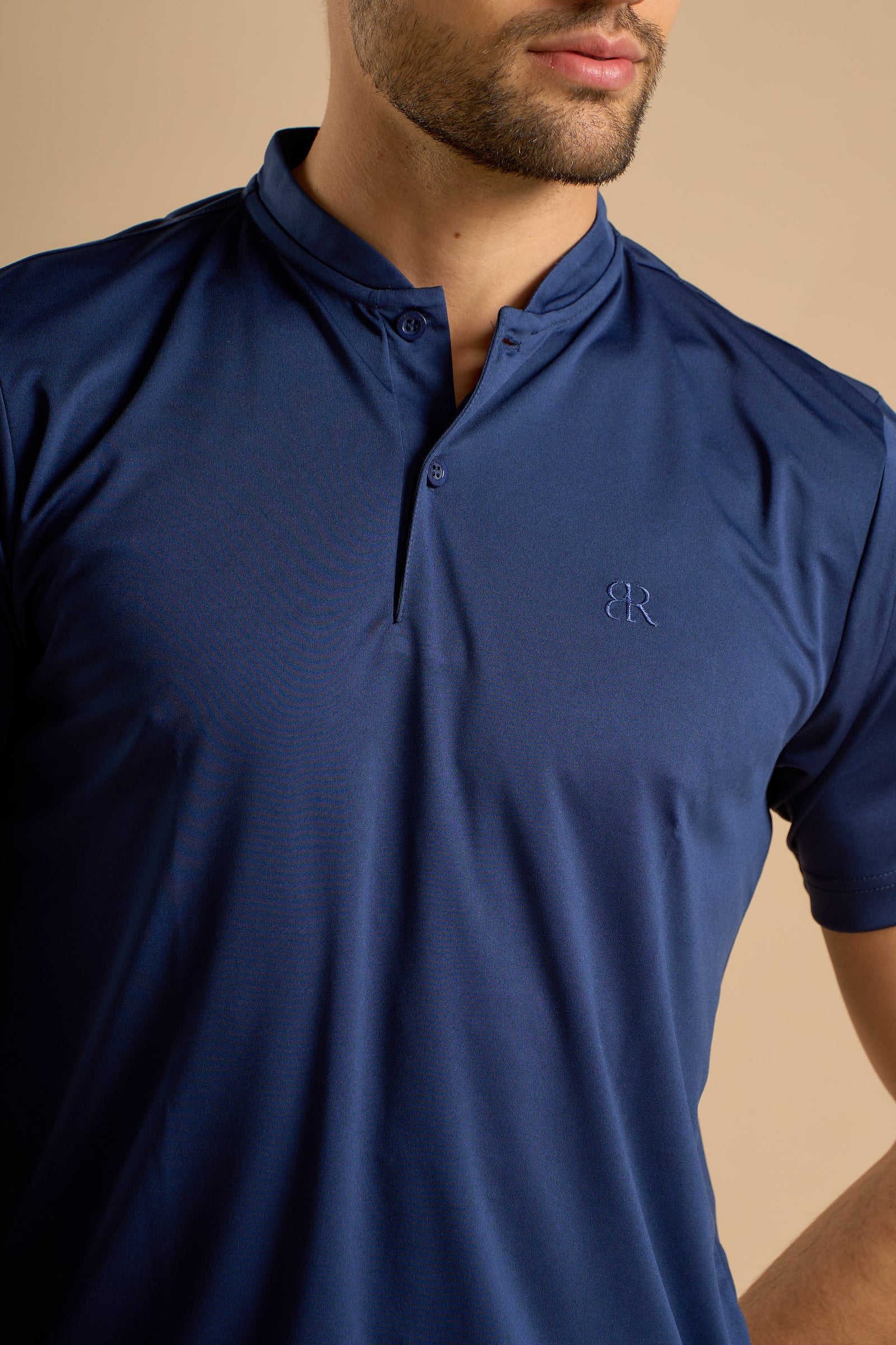 Par Polo - Chinese Collar - Navy Blue - image 2