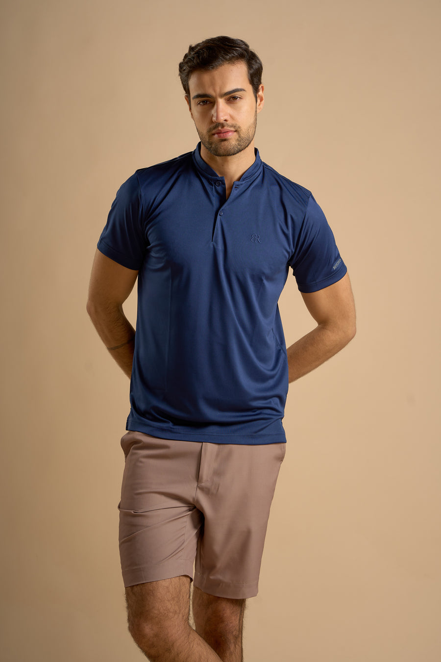 Par Polo - Chinese Collar - Navy Blue - image 4