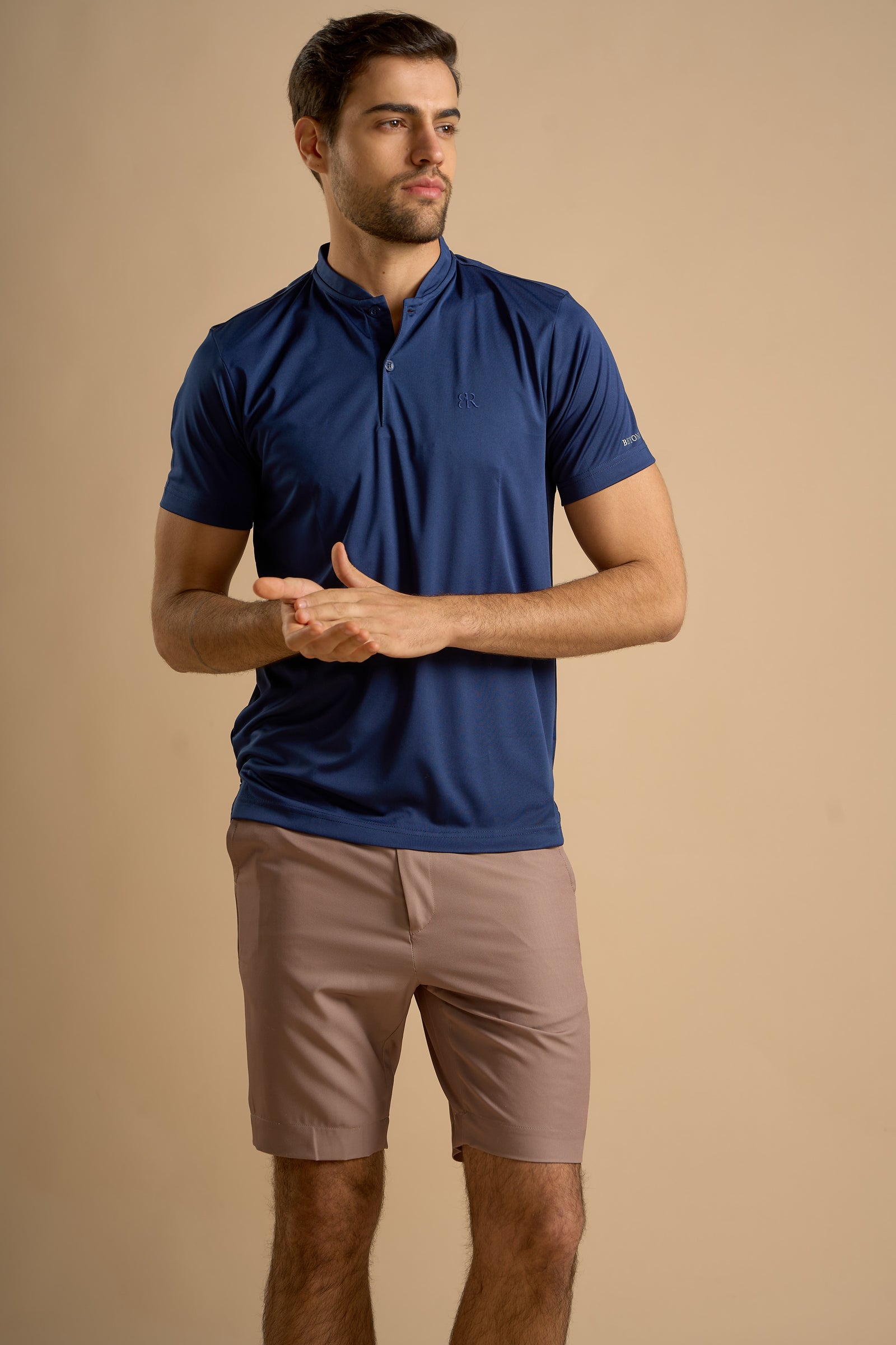 Par Polo - Chinese Collar - Navy Blue - image 3