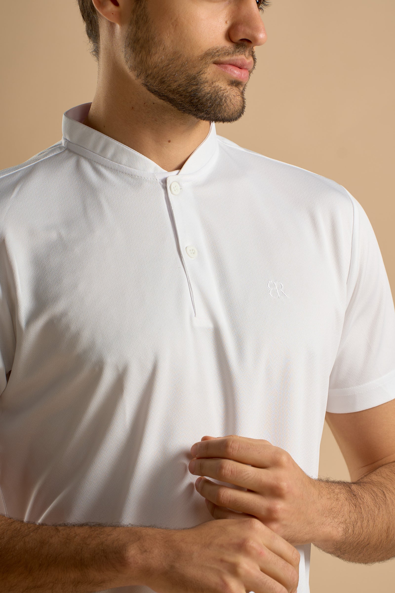 Par Polo - Chinese Collar - White - image 3