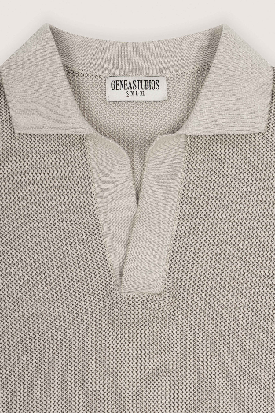 Beige Cotton Knitted Polo T-Shirt - Beige - image 2