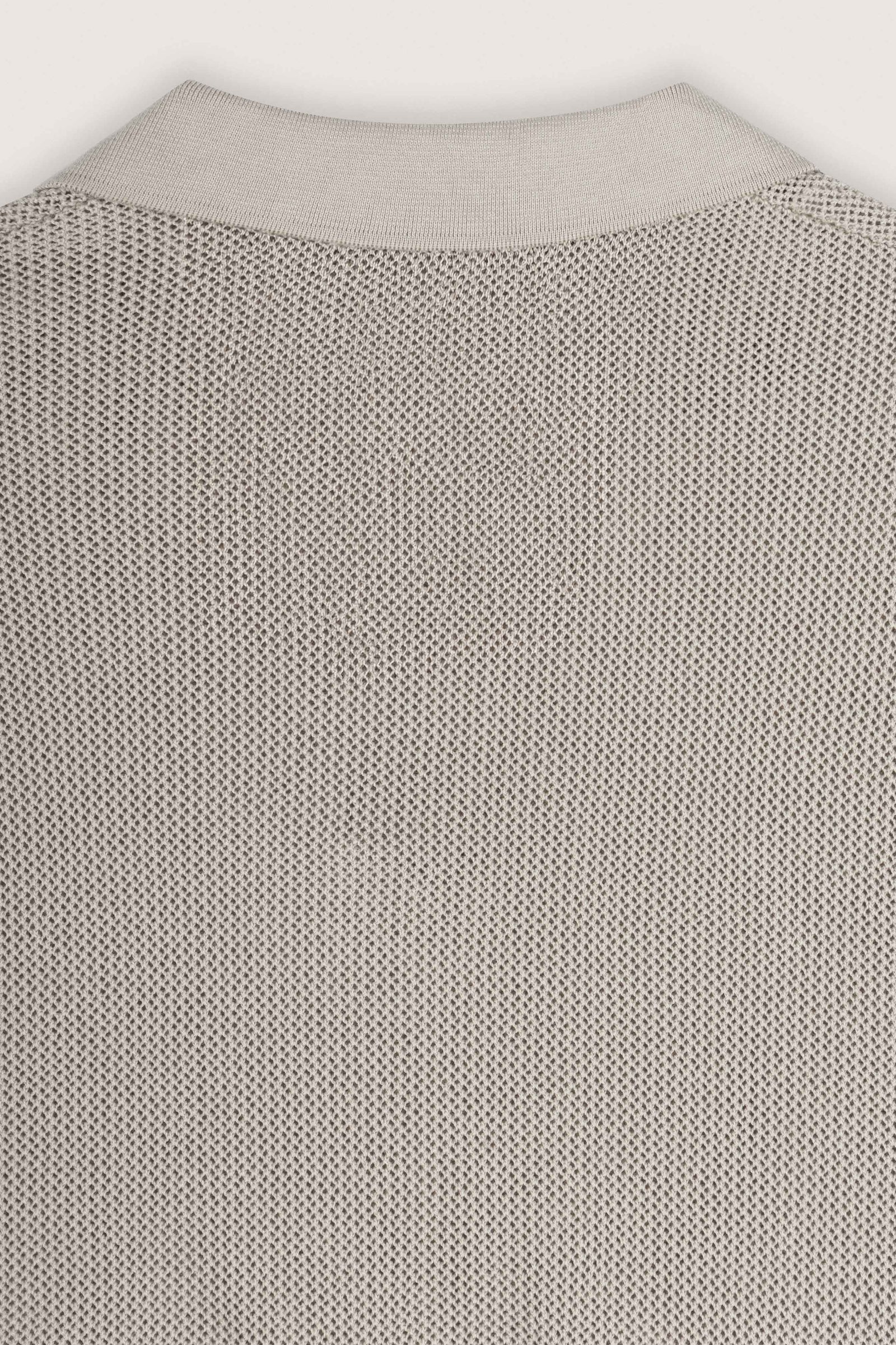 Beige Cotton Knitted Polo T-Shirt - Beige - image 4