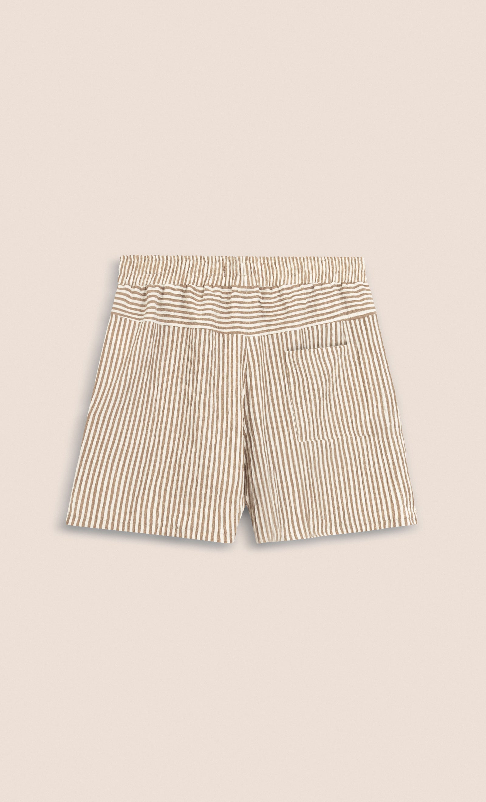 Beige Crinkle Striped Short - Beige - image 2