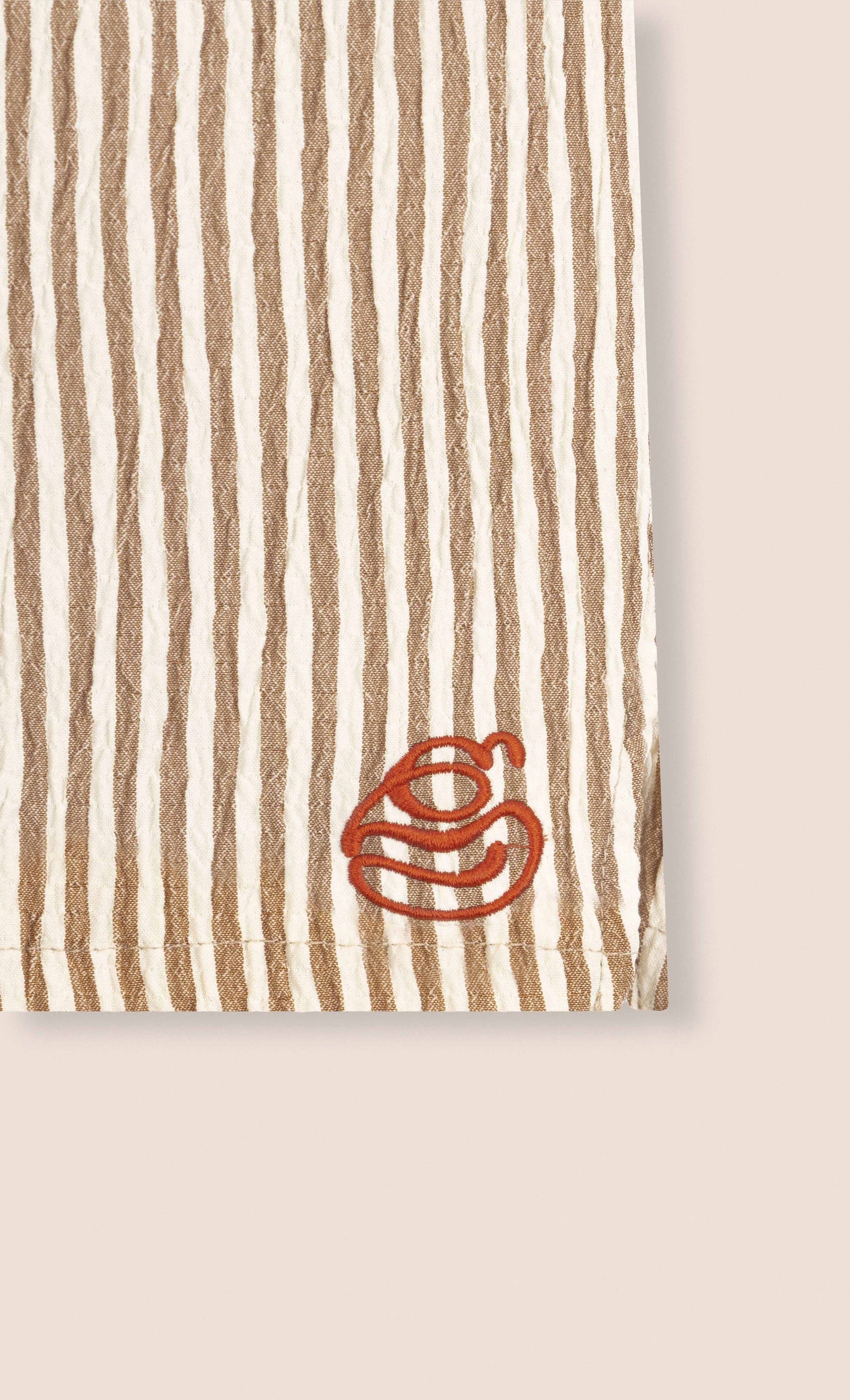 Beige Crinkle Striped Short - Beige - image 4
