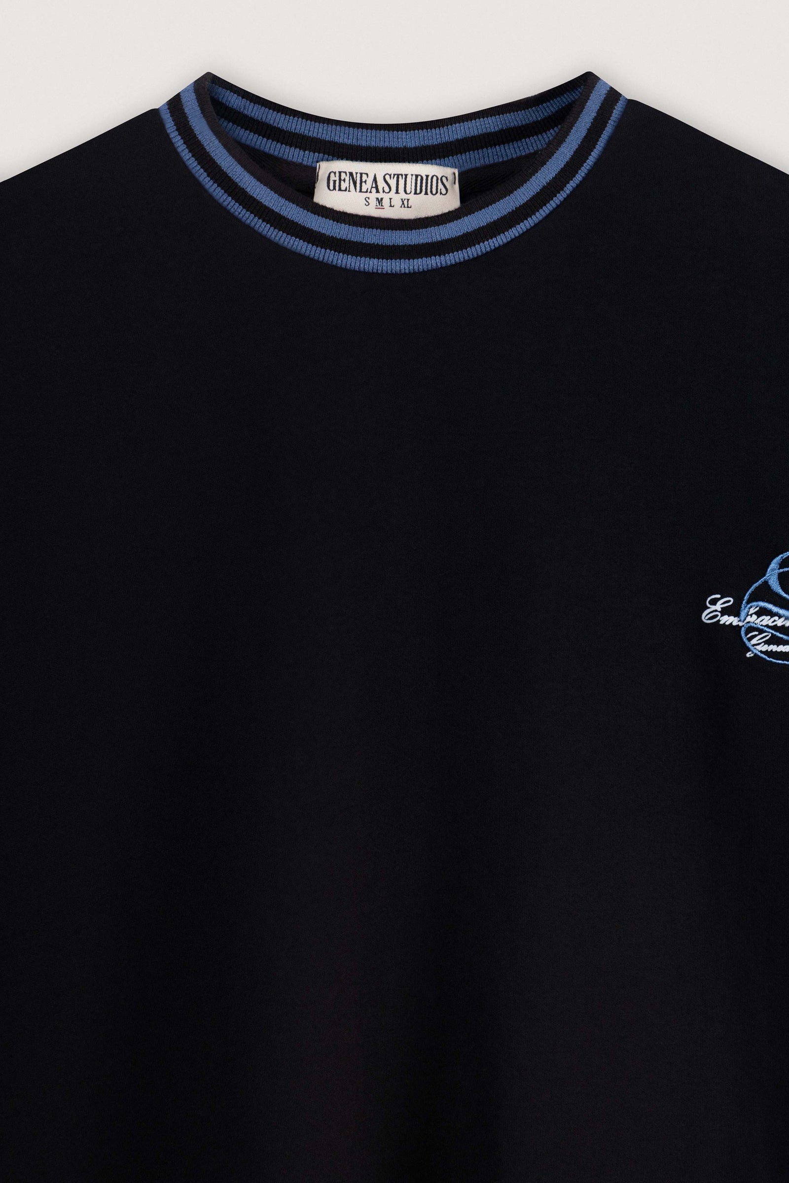 Black Contrast Collar Boxy T-Shirt - Black - image 2