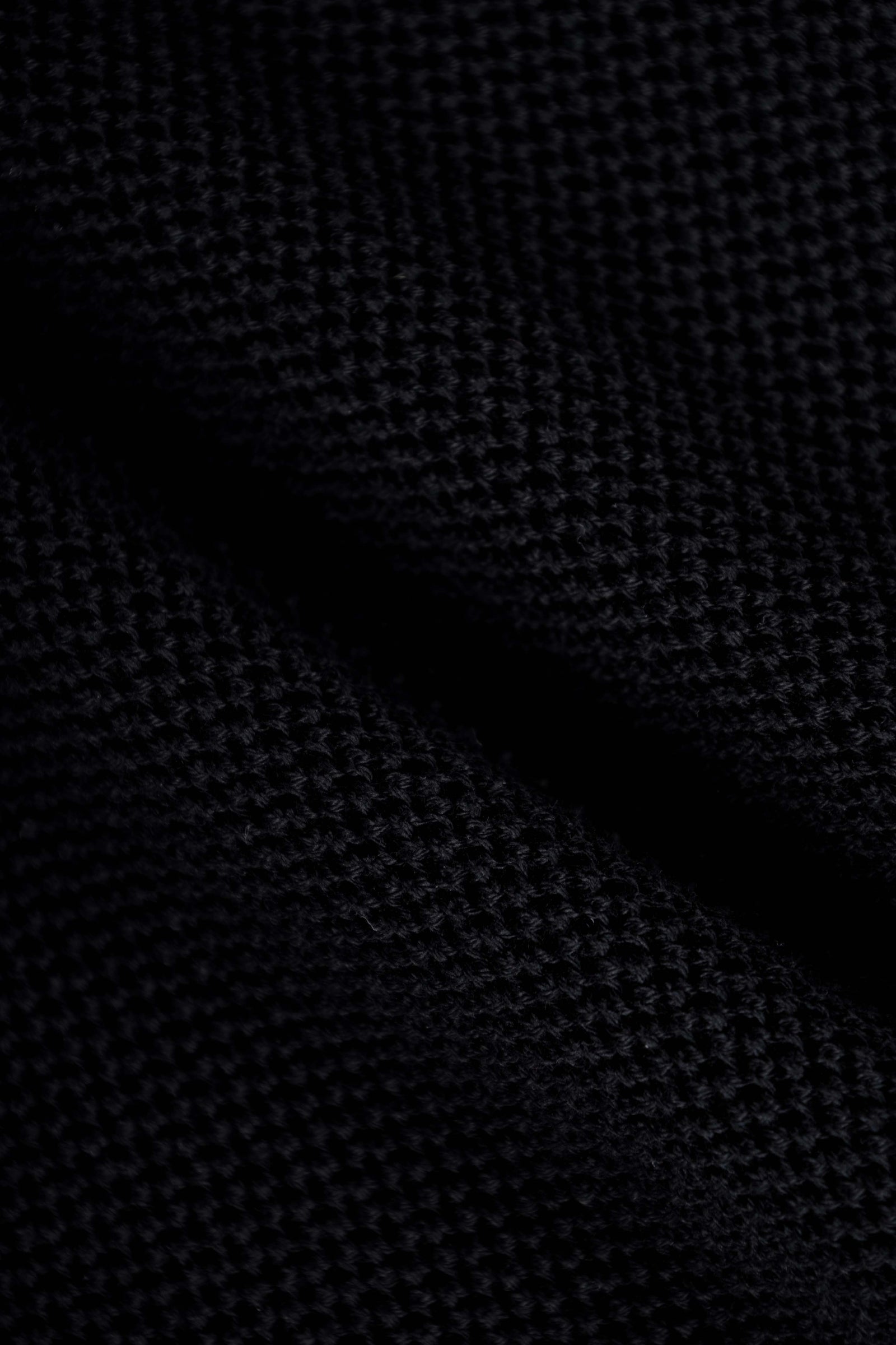 Black Cotton Knitted Polo T-Shirt - Black - image 5