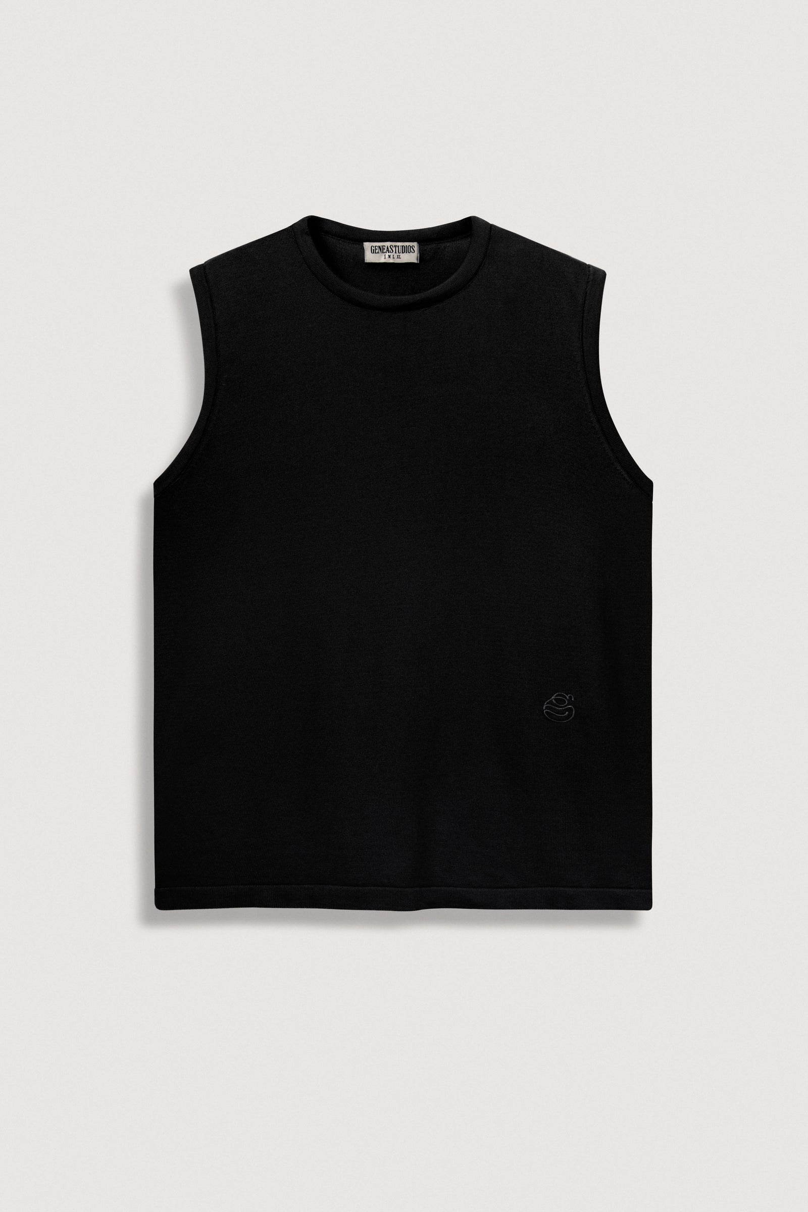 Black Sleeveless Cotton Knit Top - Black - image 1