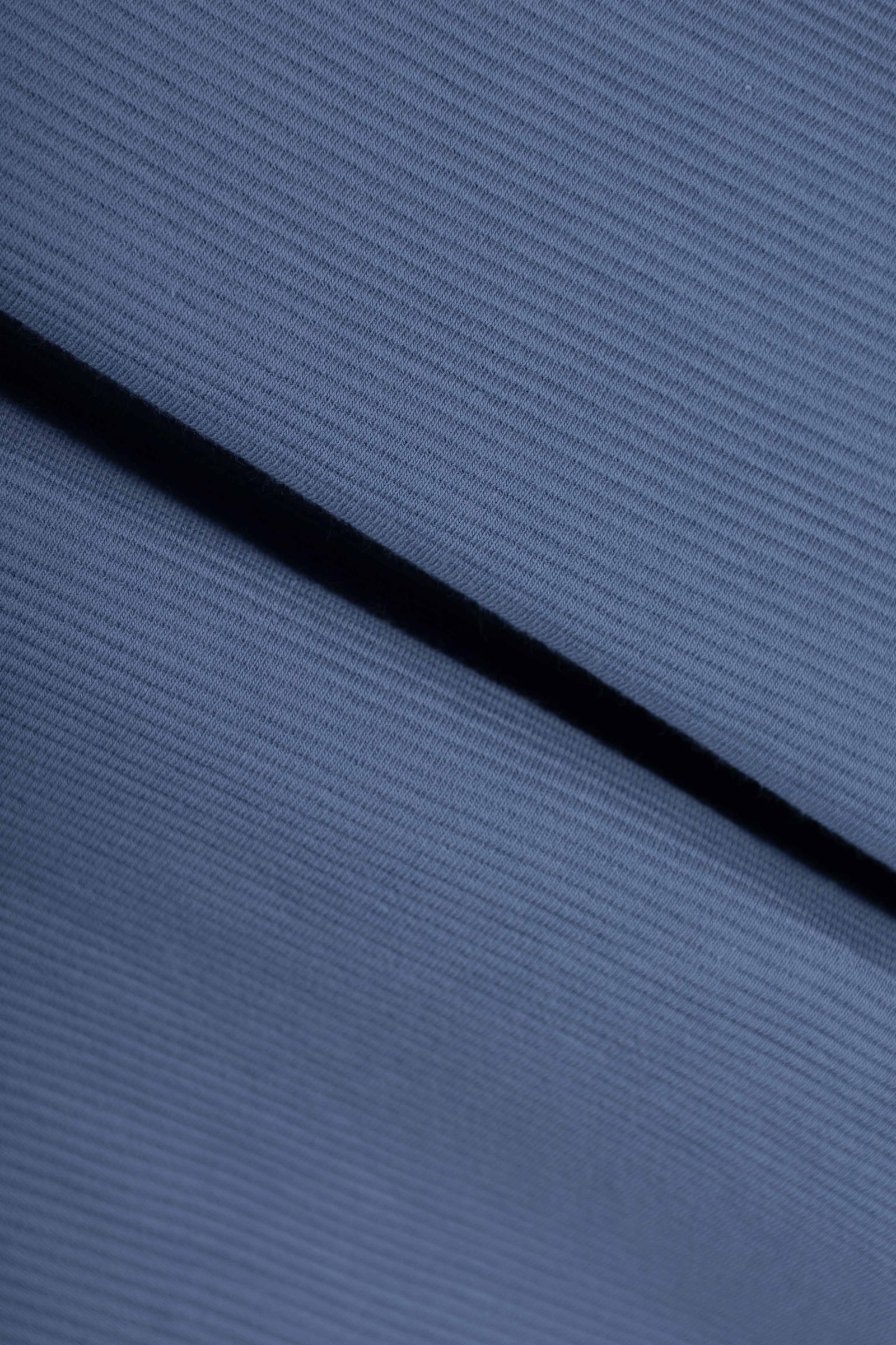 Blue Boxy Ribbed Basic T-Shirt - Blue - image 5