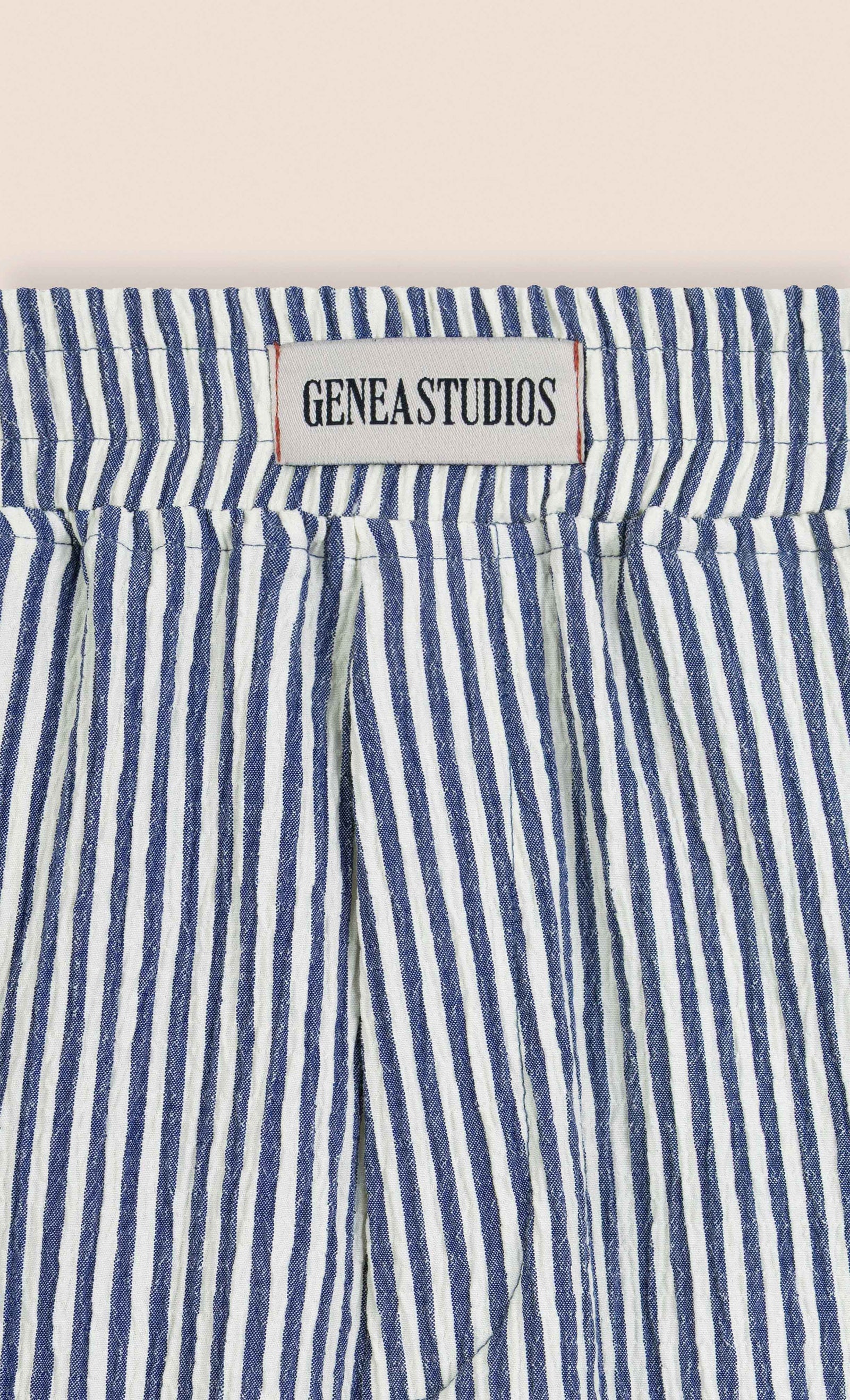 Blue Crinkle Striped Short - Blue - image 3