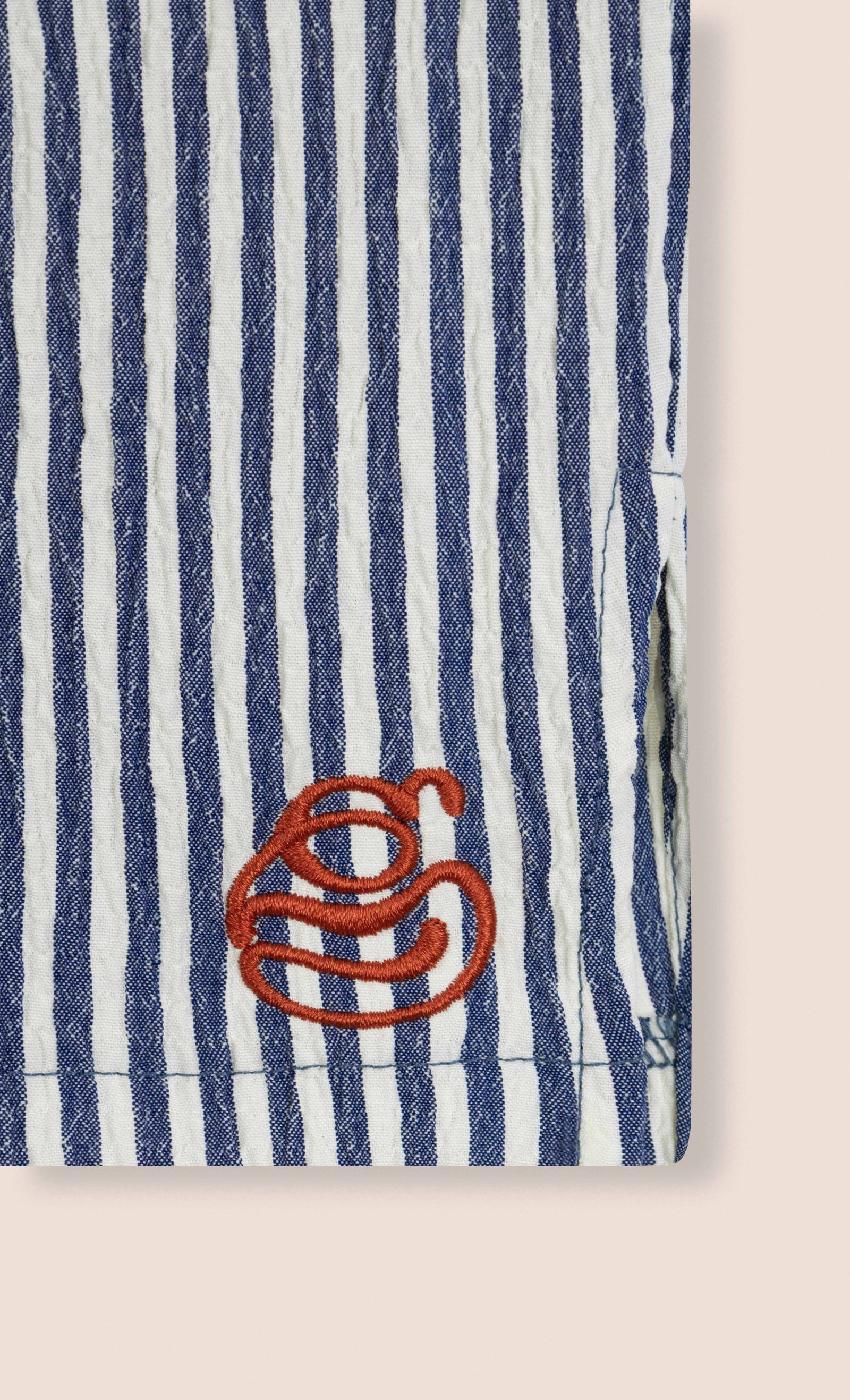 Blue Crinkle Striped Short - Blue - image 4
