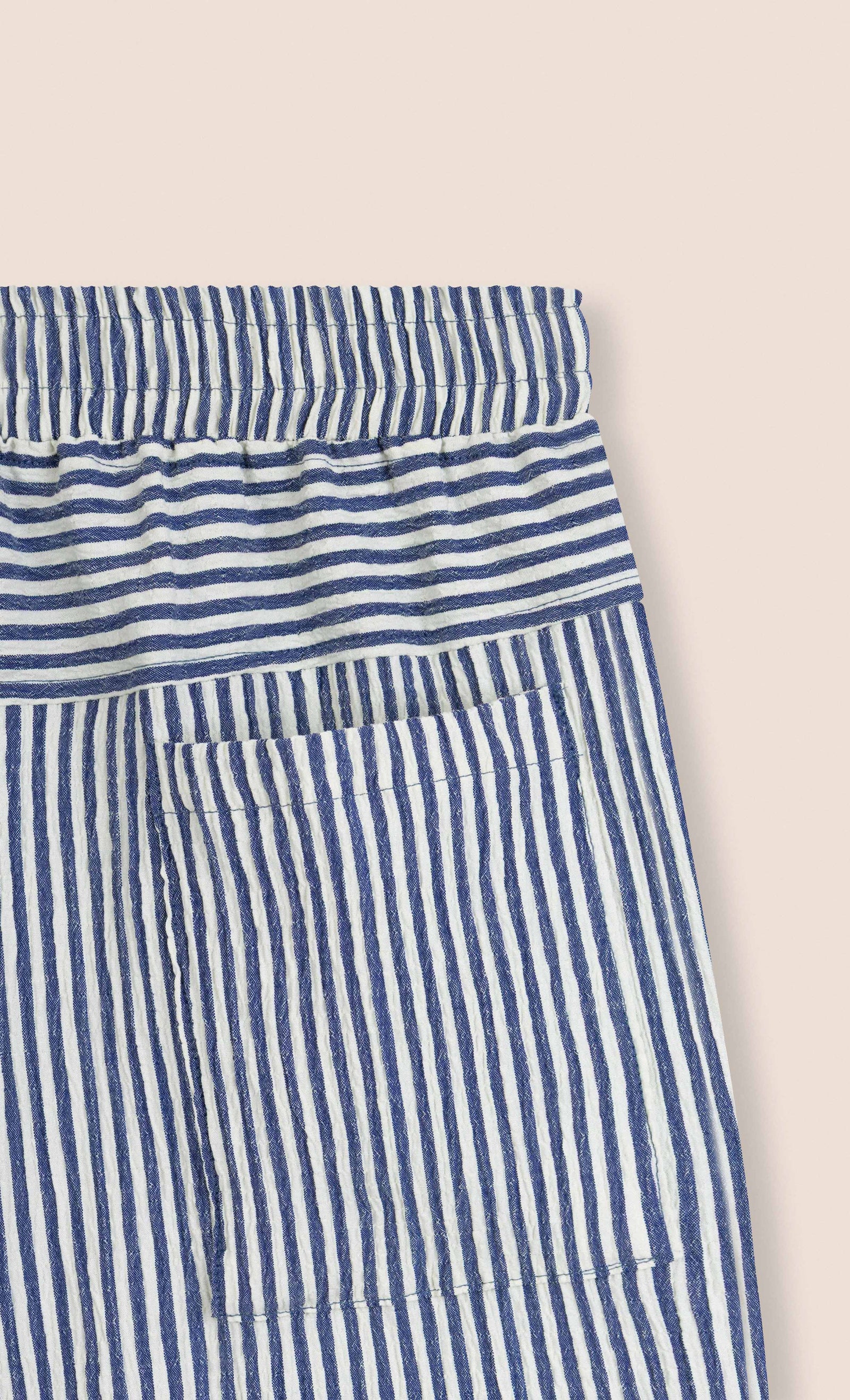Blue Crinkle Striped Short - Blue - image 5
