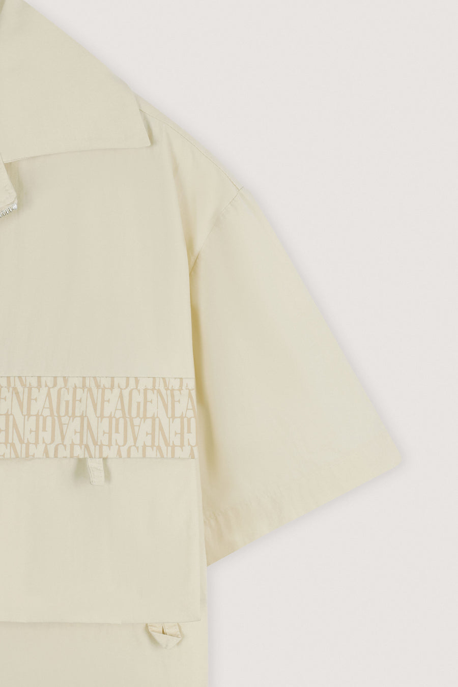 Cream Short-Sleeve Zip Overshirt - Cream - image 2