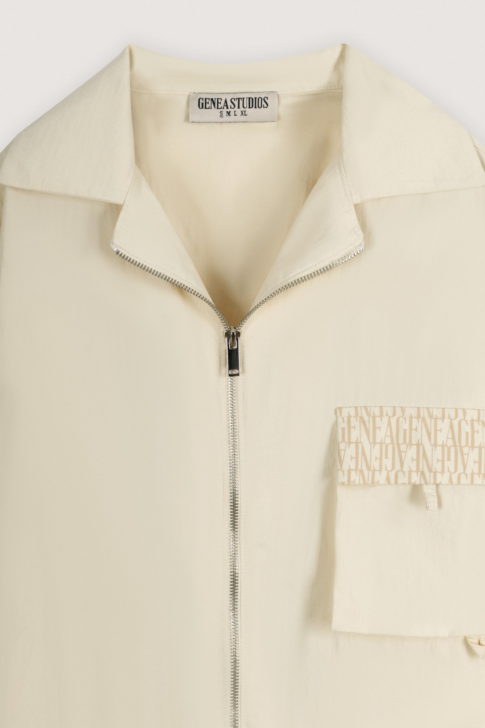 Cream Short-Sleeve Zip Overshirt - Cream - image 4