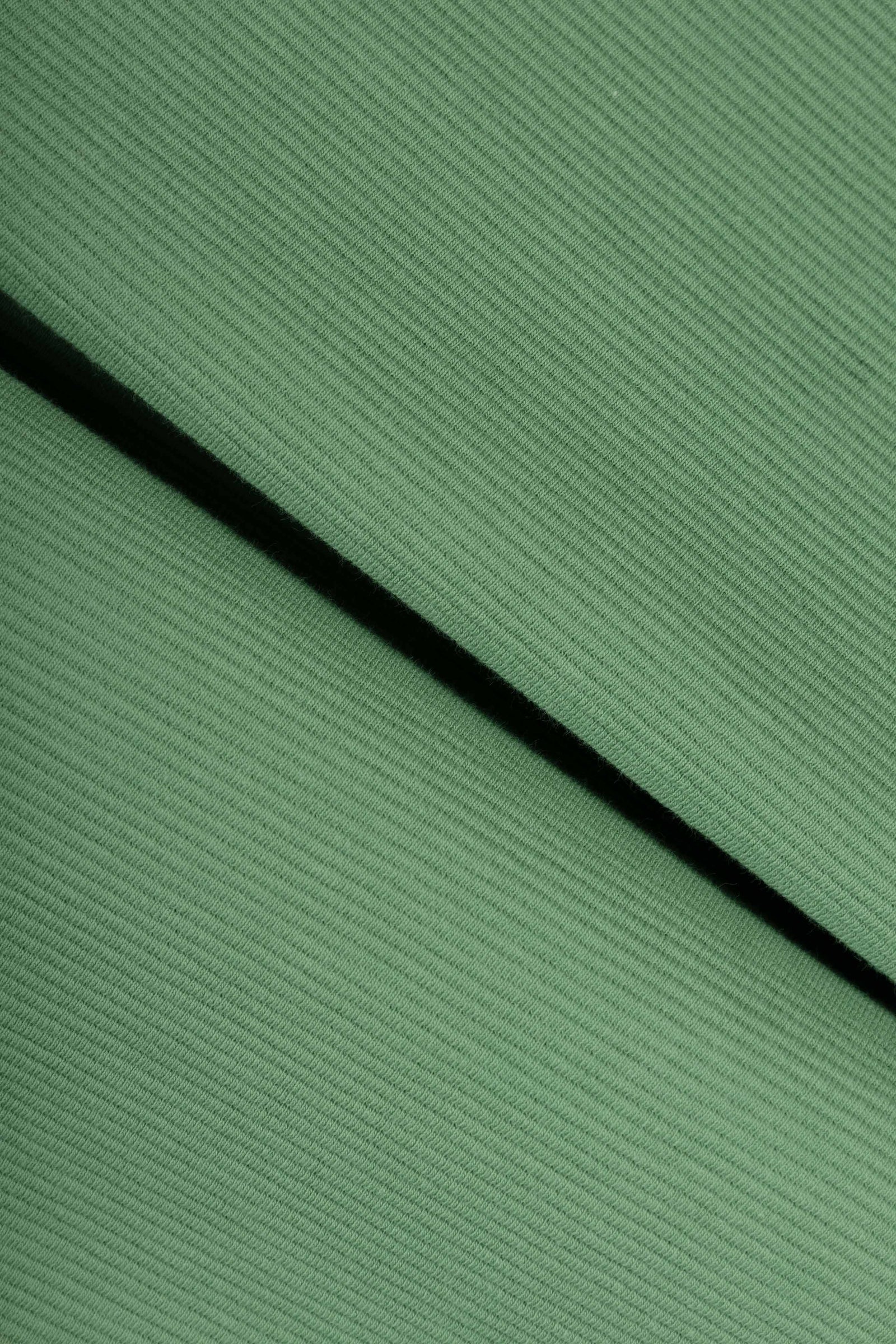 Green Boxy Ribbed Basic T-Shirt - Green - image 4