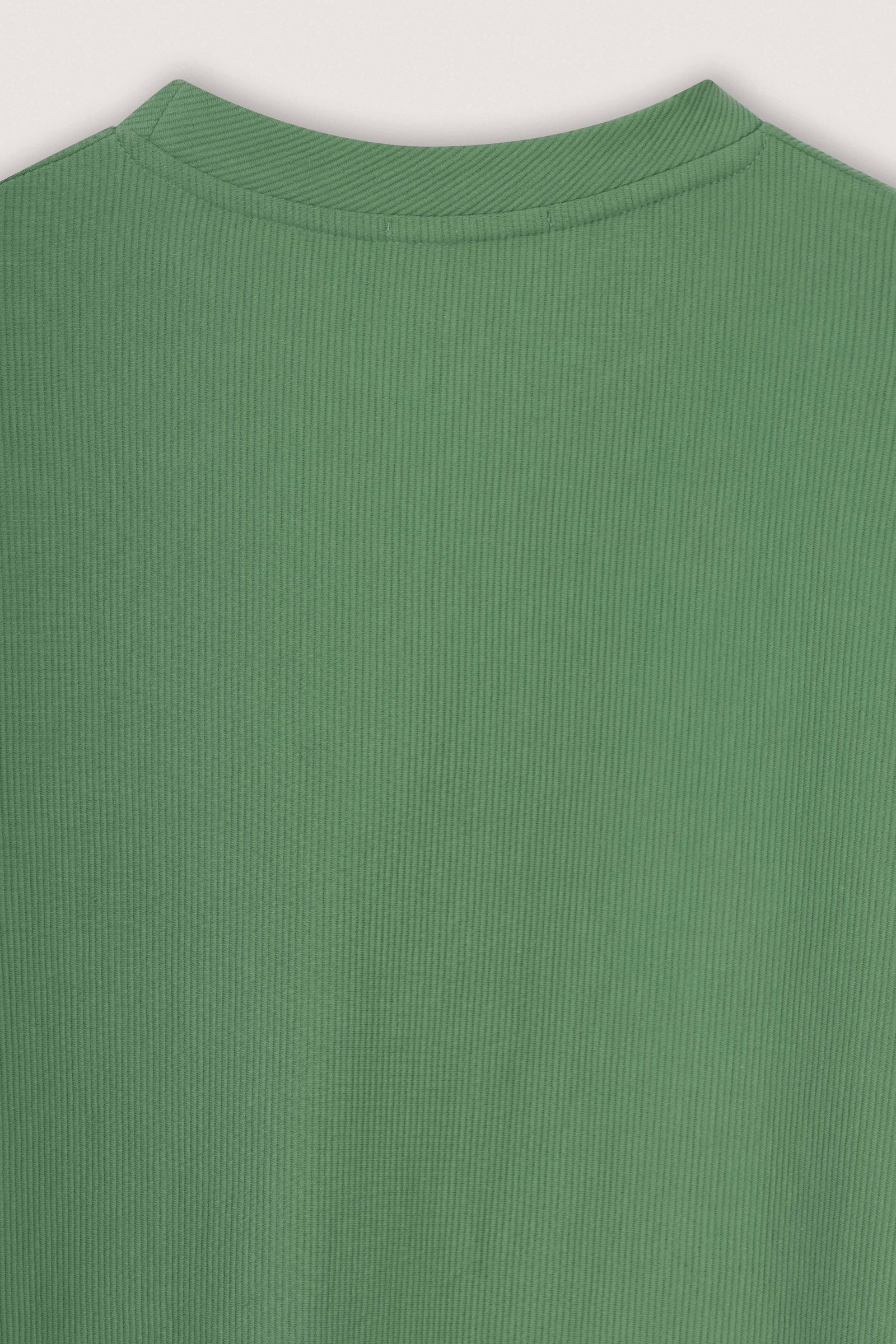 Green Boxy Ribbed Basic T-Shirt - Green - image 5