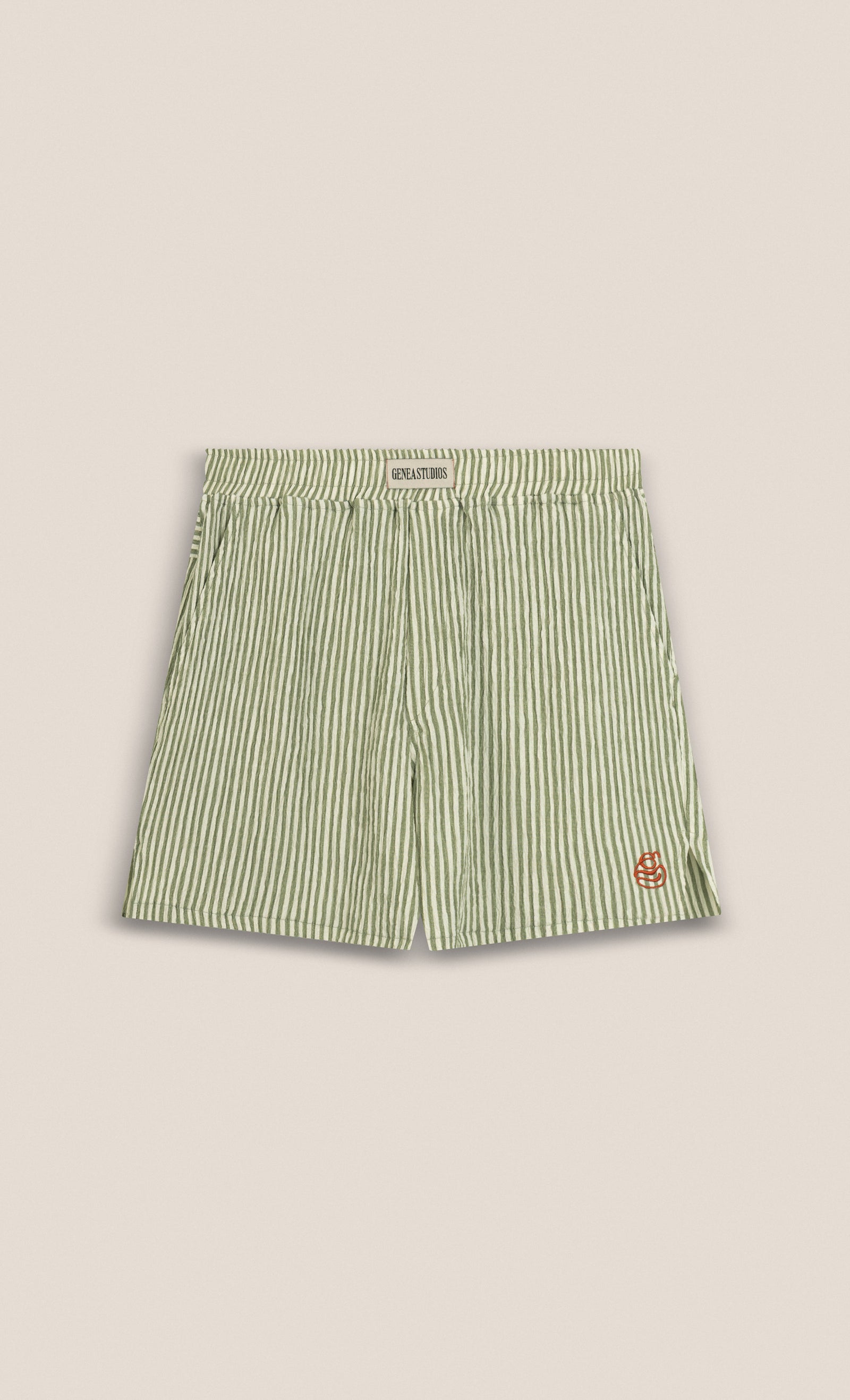 Green Crinkle Striped Short - Green - image 1