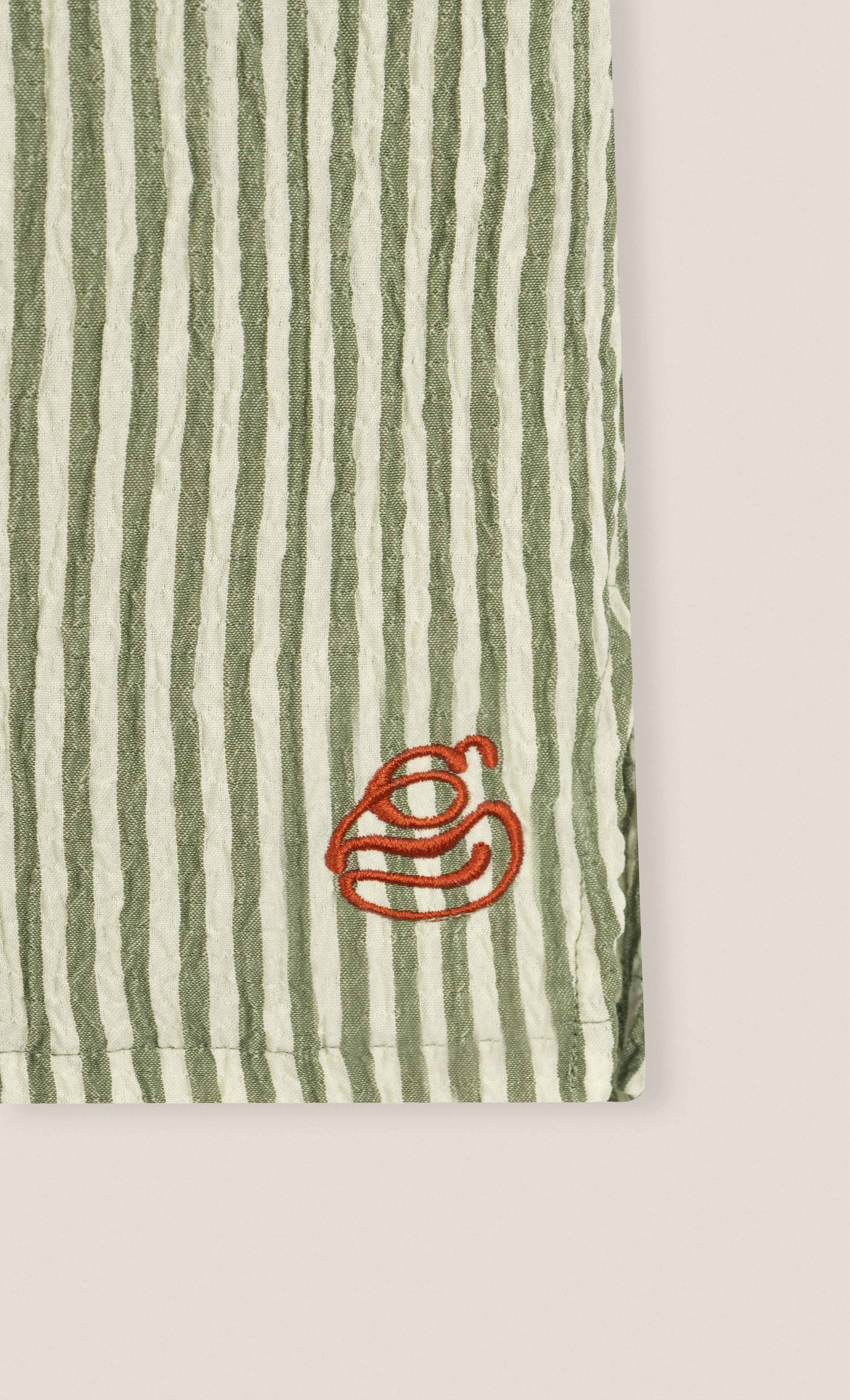 Green Crinkle Striped Short - Green - image 4