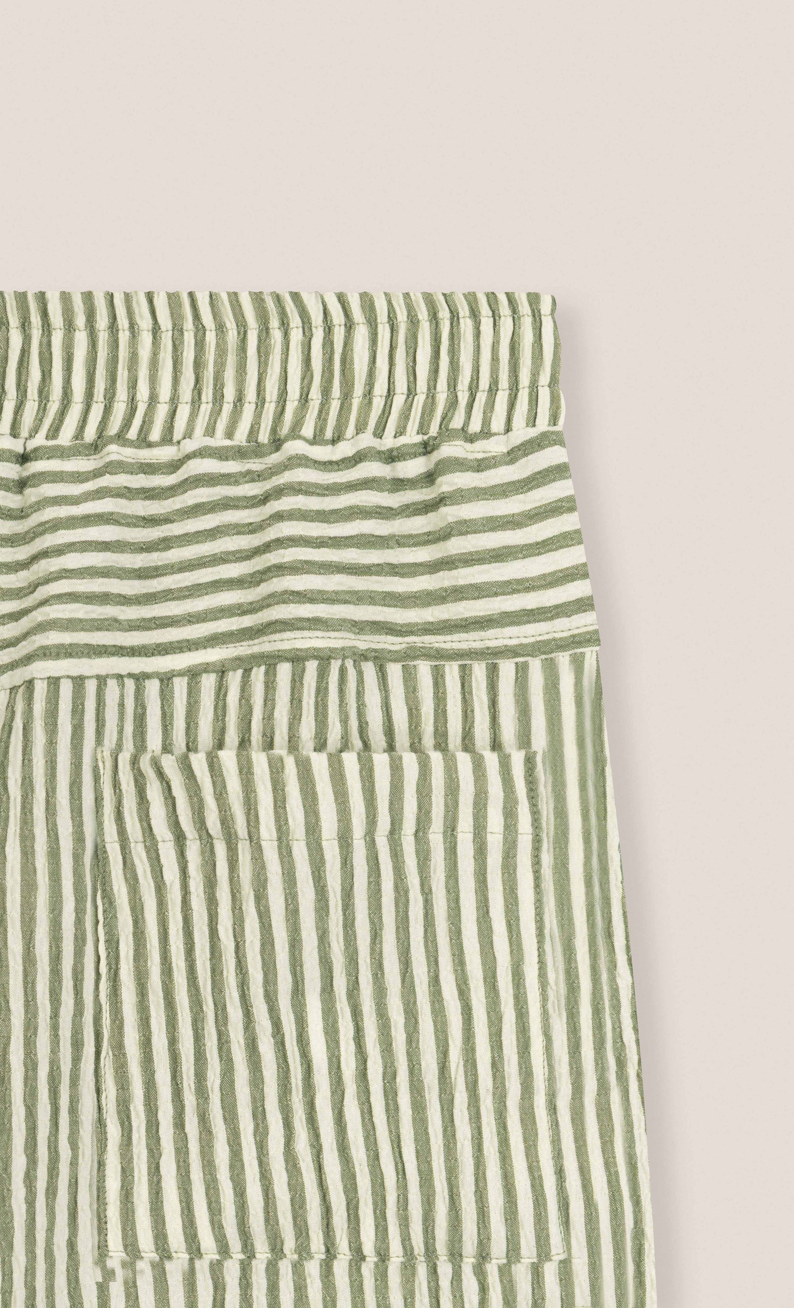 Green Crinkle Striped Short - Green - image 5