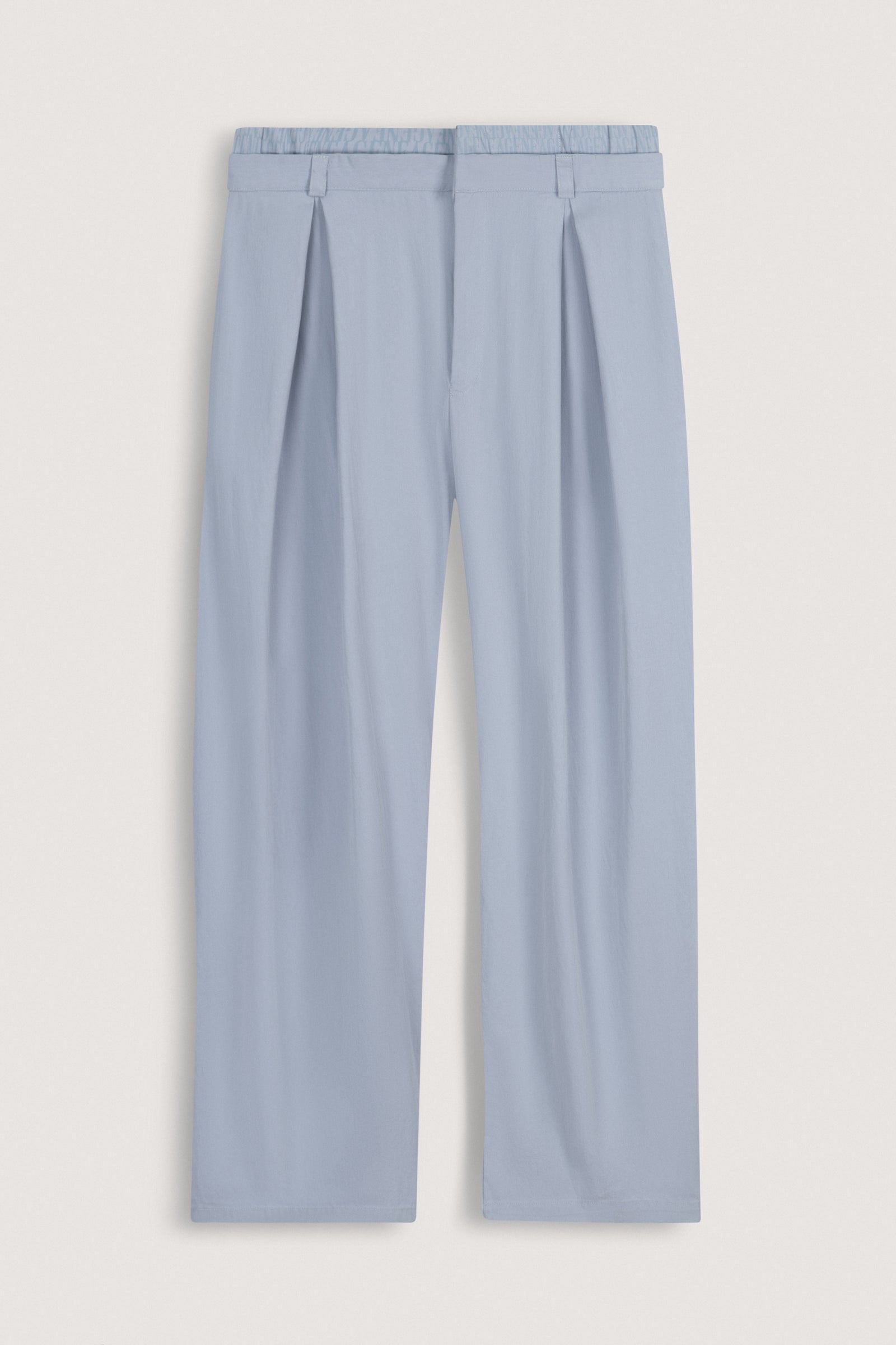 Light Blue Double-Waist Wide-Leg Pants - Light Blue - image 1