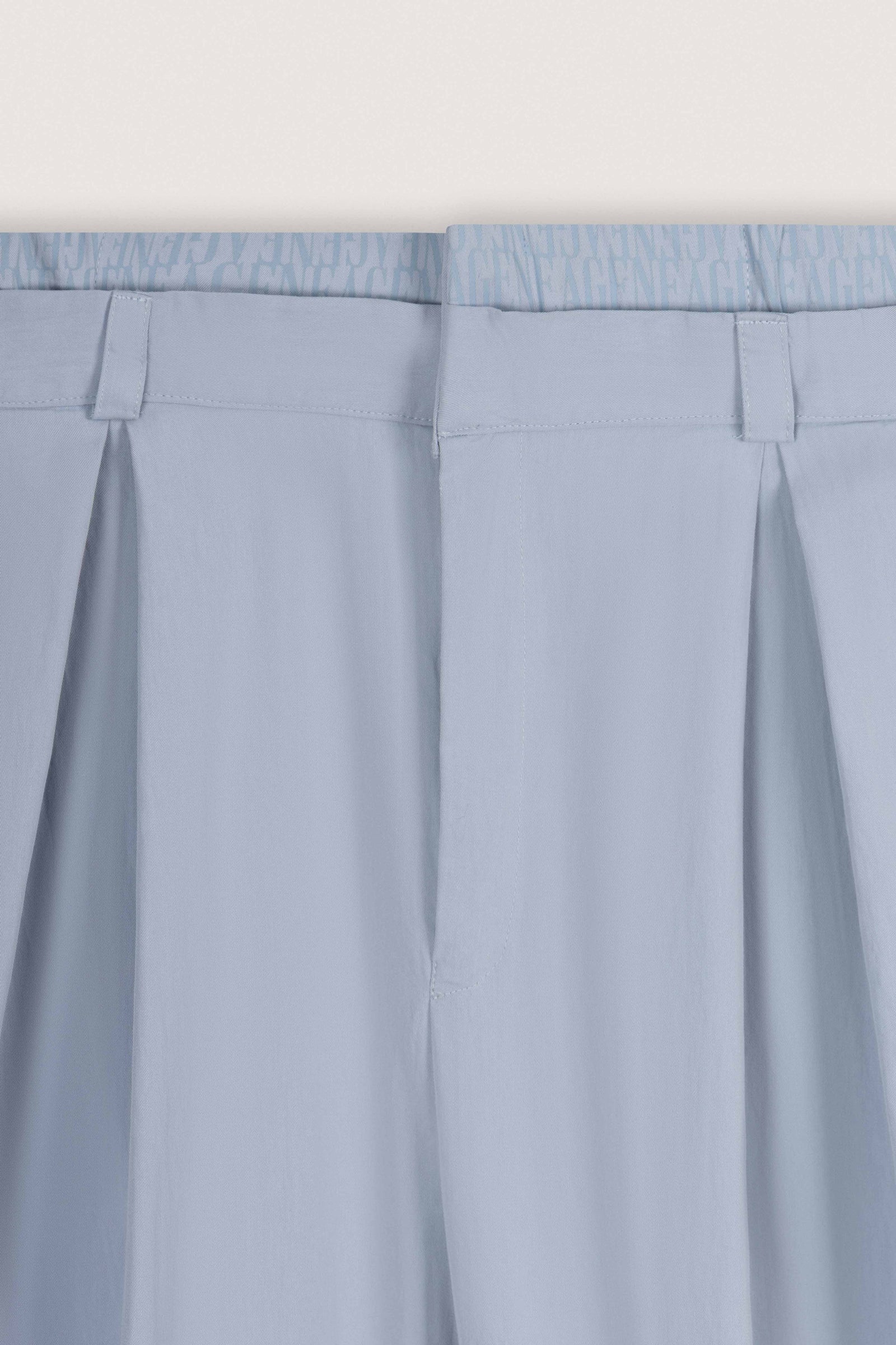 Light Blue Double-Waist Wide-Leg Pants - Light Blue - image 2