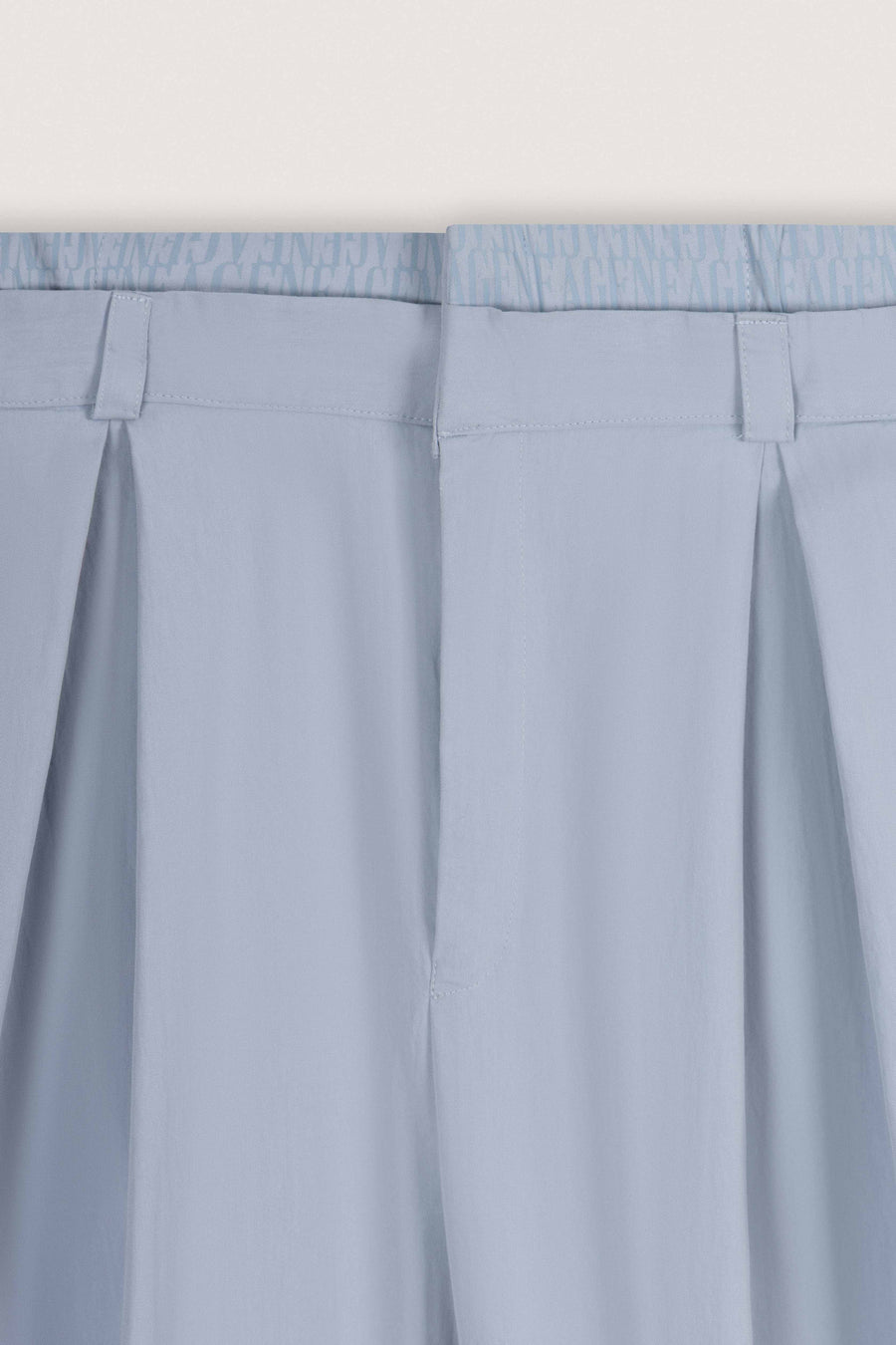 Light Blue Double-Waist Wide-Leg Pants - Light Blue - image 2