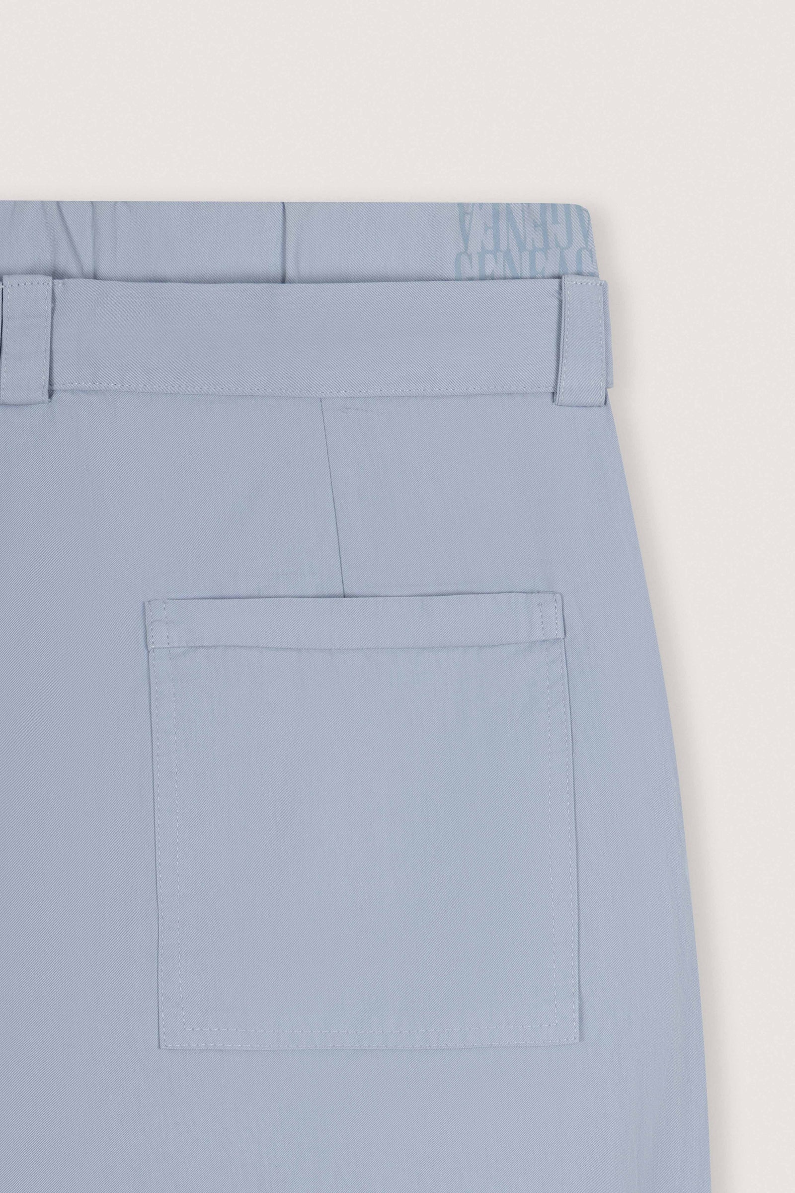 Light Blue Double-Waist Wide-Leg Pants - Light Blue - image 4