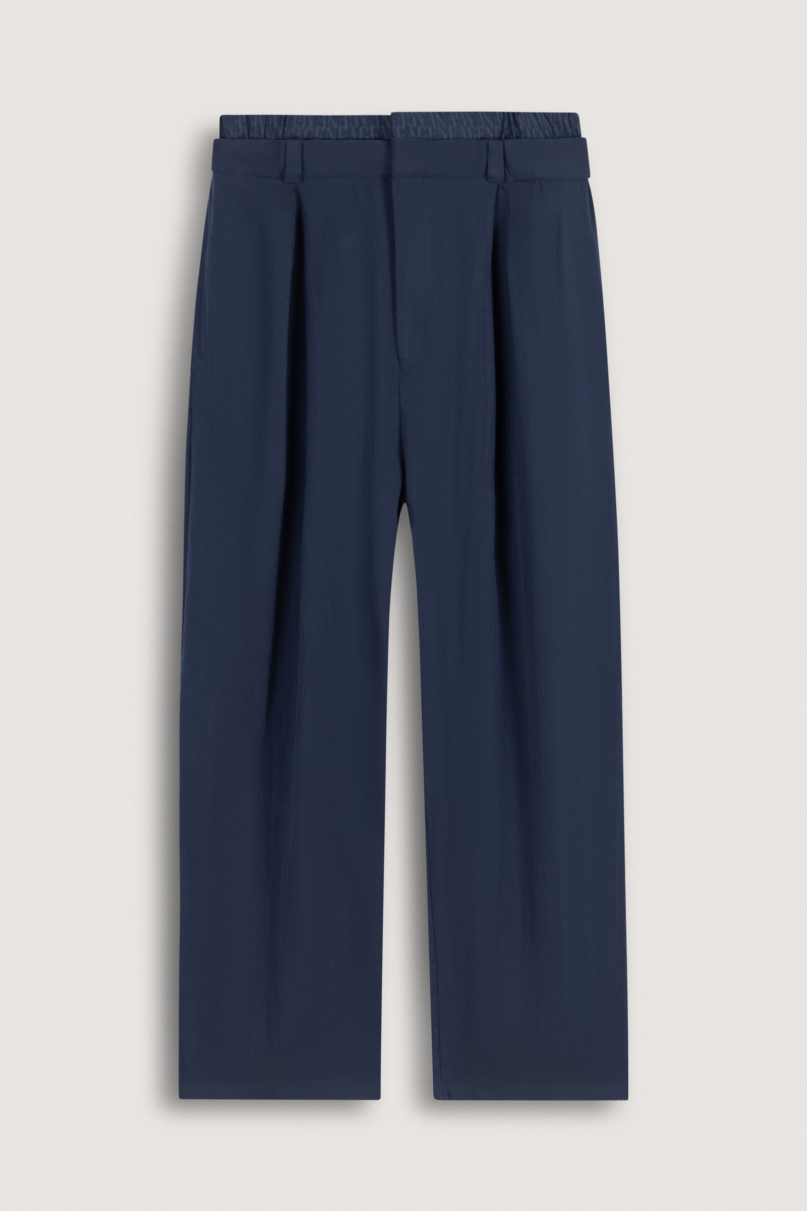 Navy Double-Waist Wide-Leg Pants - Navy - image 1