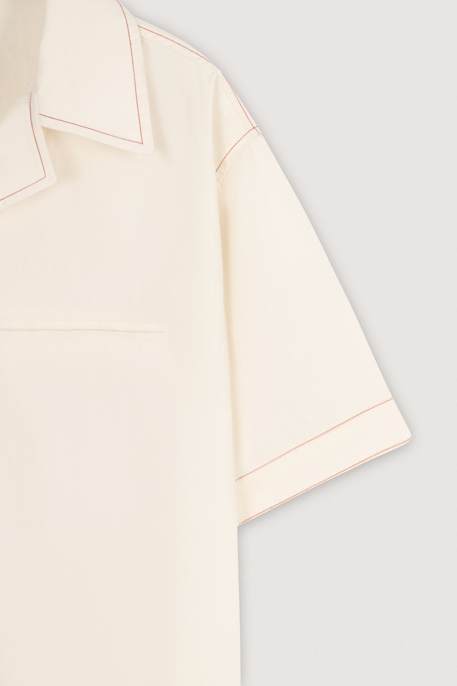 Off-White Short-Sleeve Contrast-Stitch Boxy Shirt - Off-White - image 2