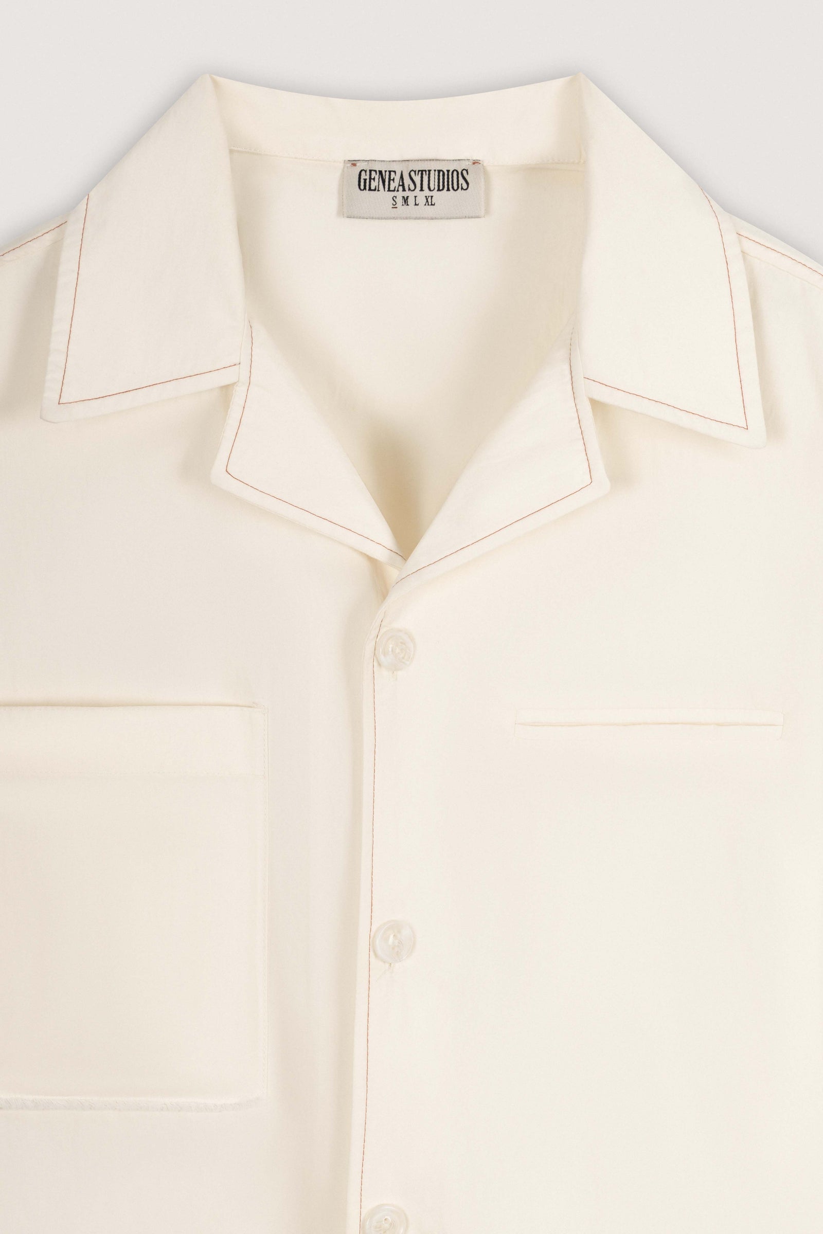 Off-White Short-Sleeve Contrast-Stitch Boxy Shirt - Off-White - image 4