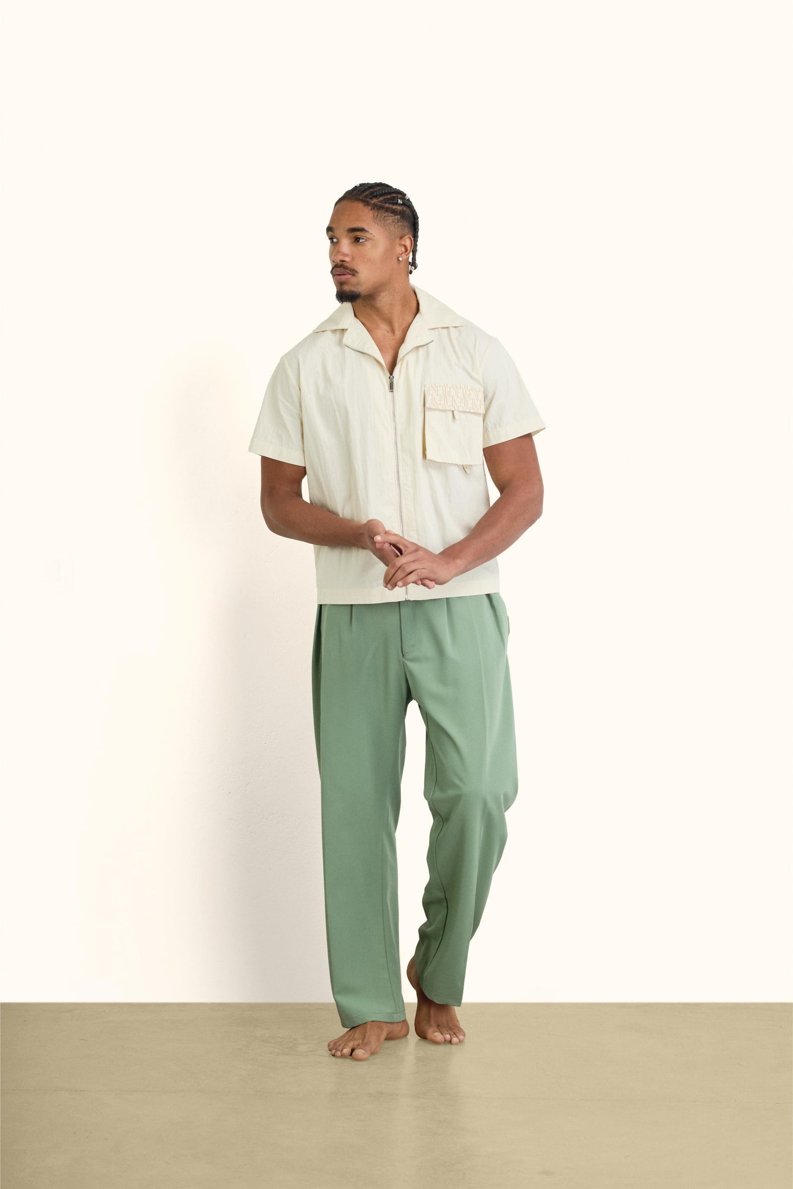 Pistachio Pleated Relaxed Pants - Pistachio - image 5