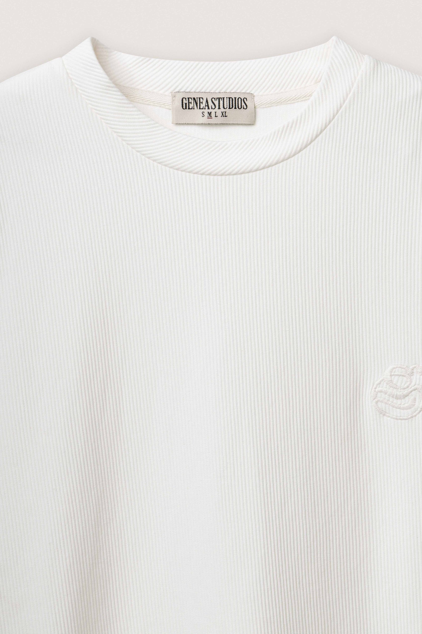 White Boxy Ribbed Basic T-Shirt - White - image 2