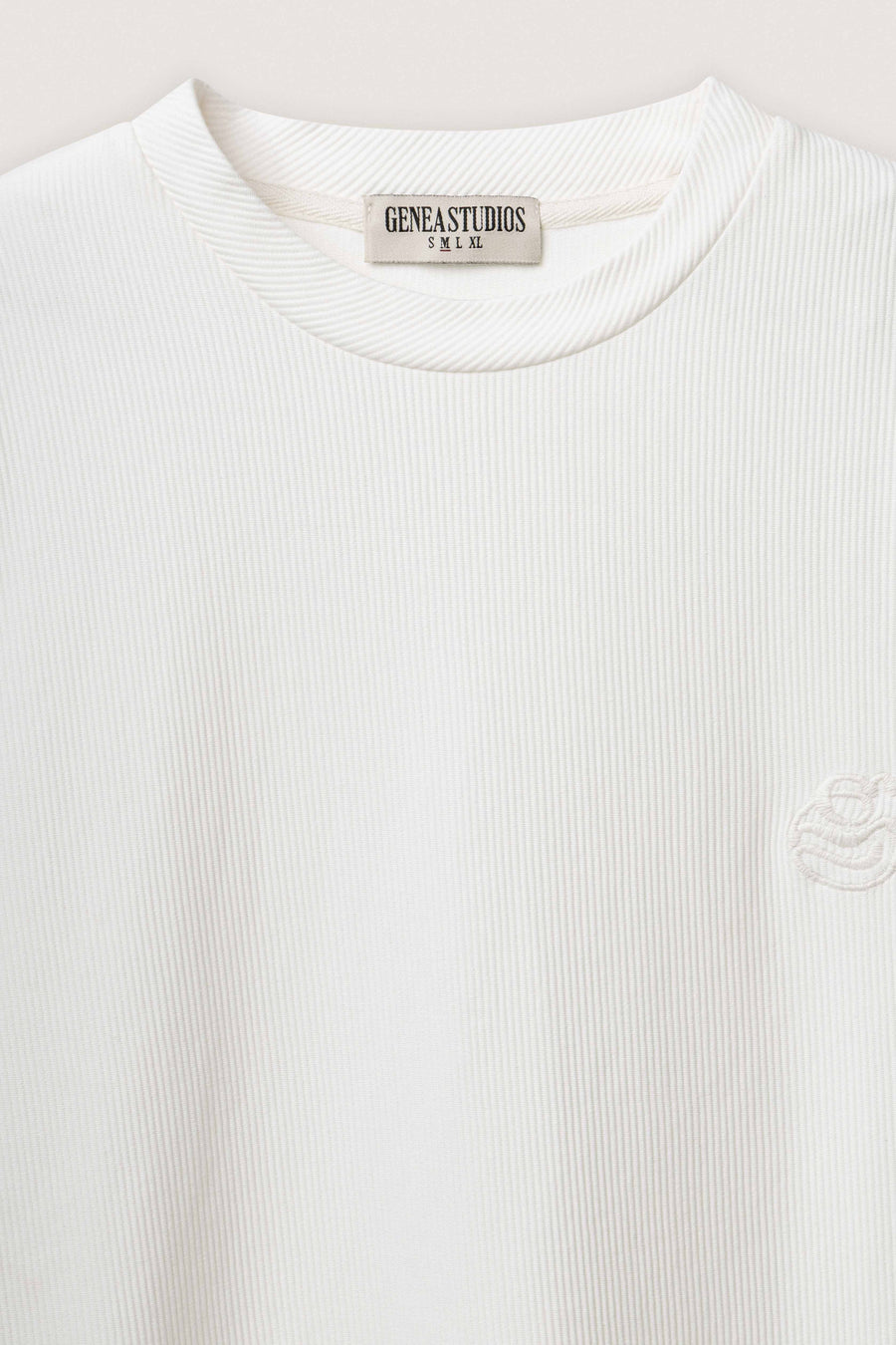 White Boxy Ribbed Basic T-Shirt - White - image 2