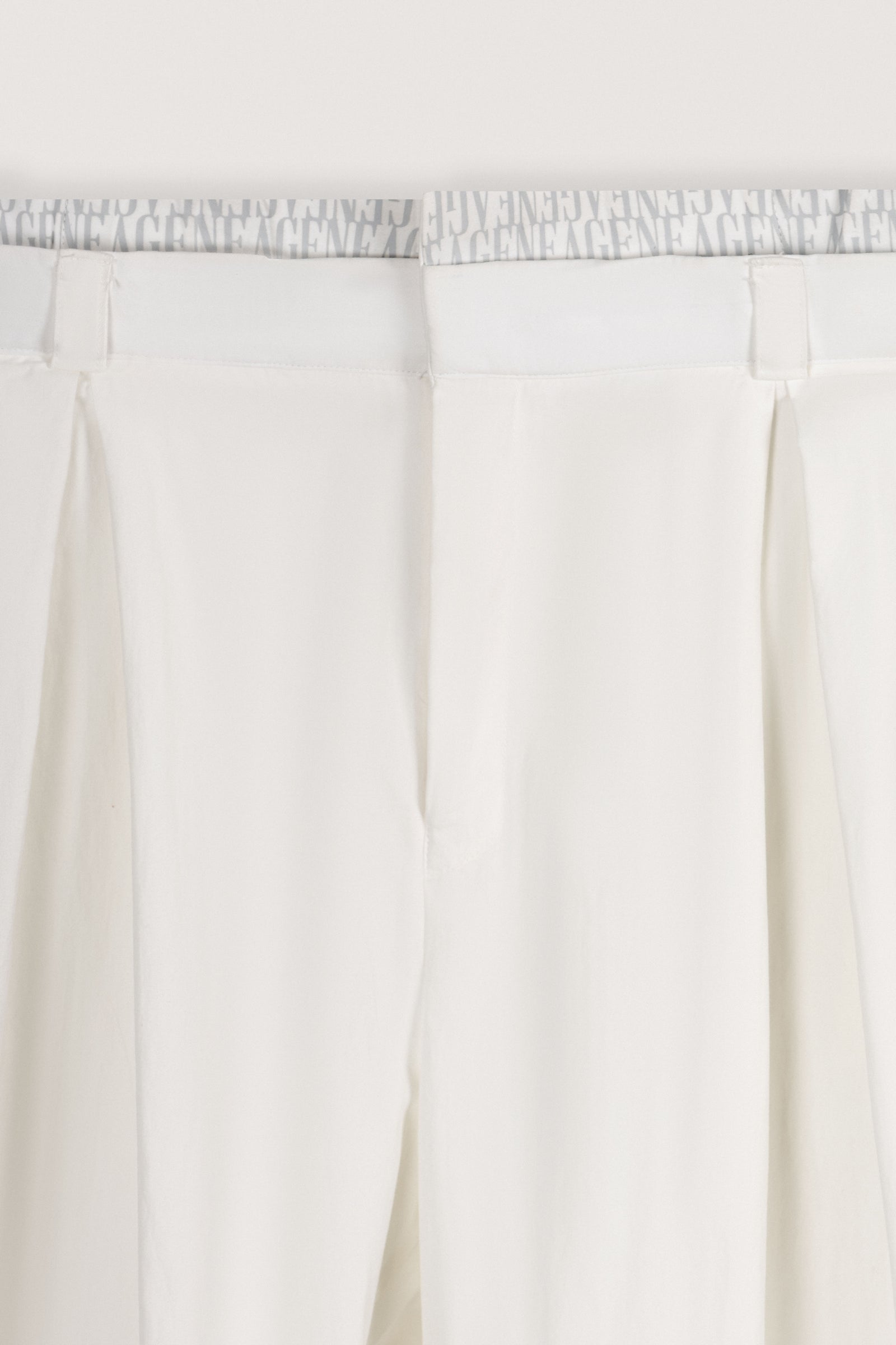White Double-Waist Wide-Leg Pants - White - image 3