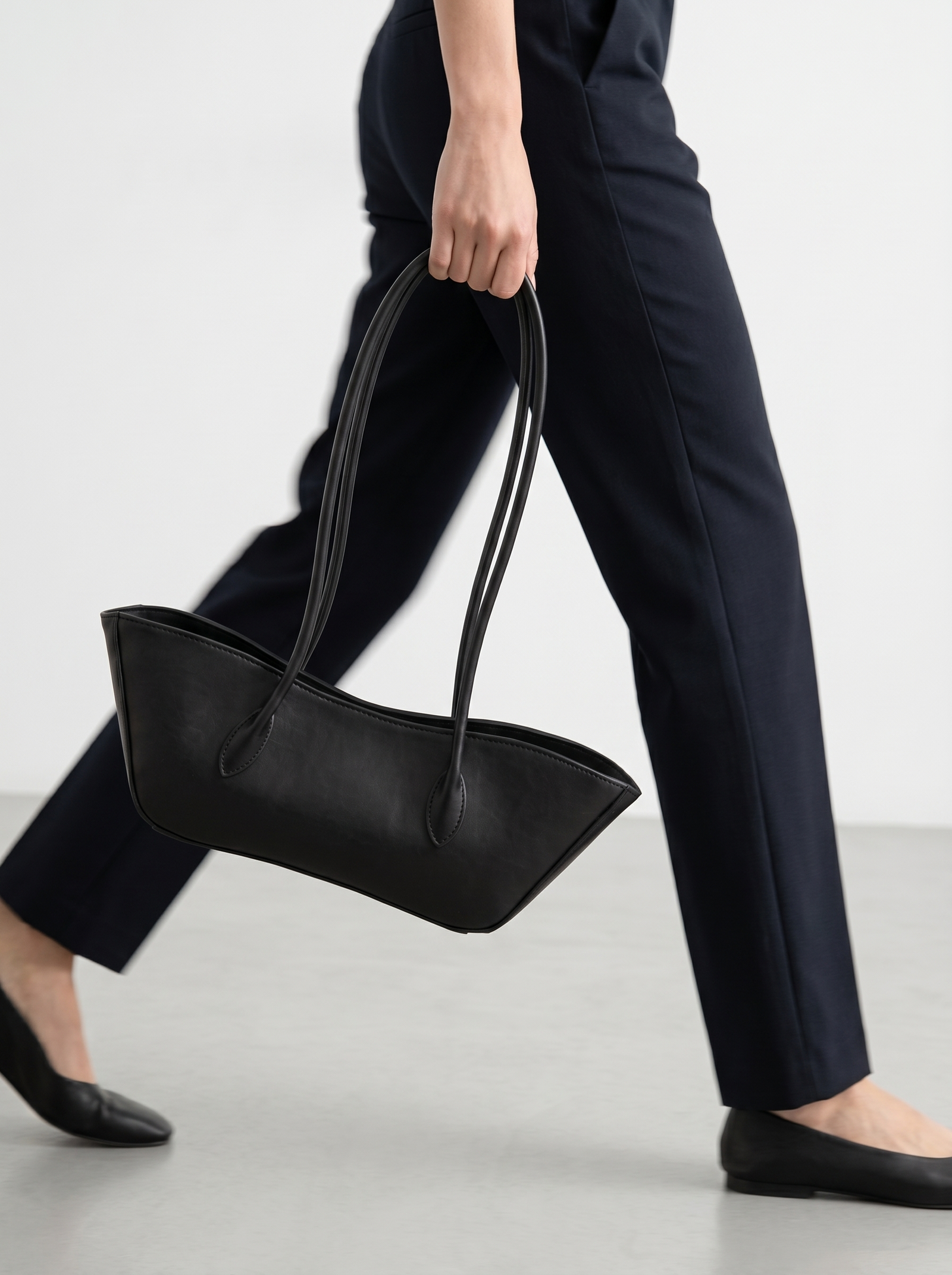 Black Boat Shoulder Bag - Midnight Black - image 6